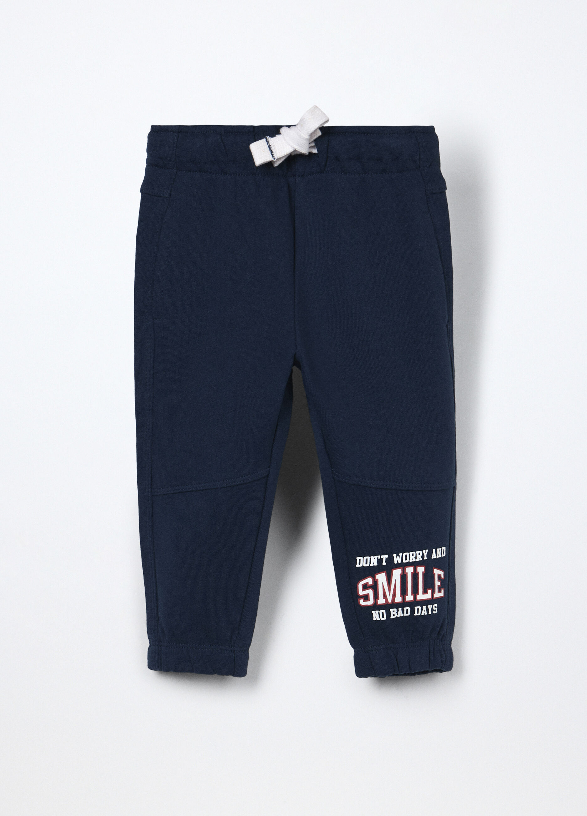 Jogger in french terry di puro cotone neonato_0