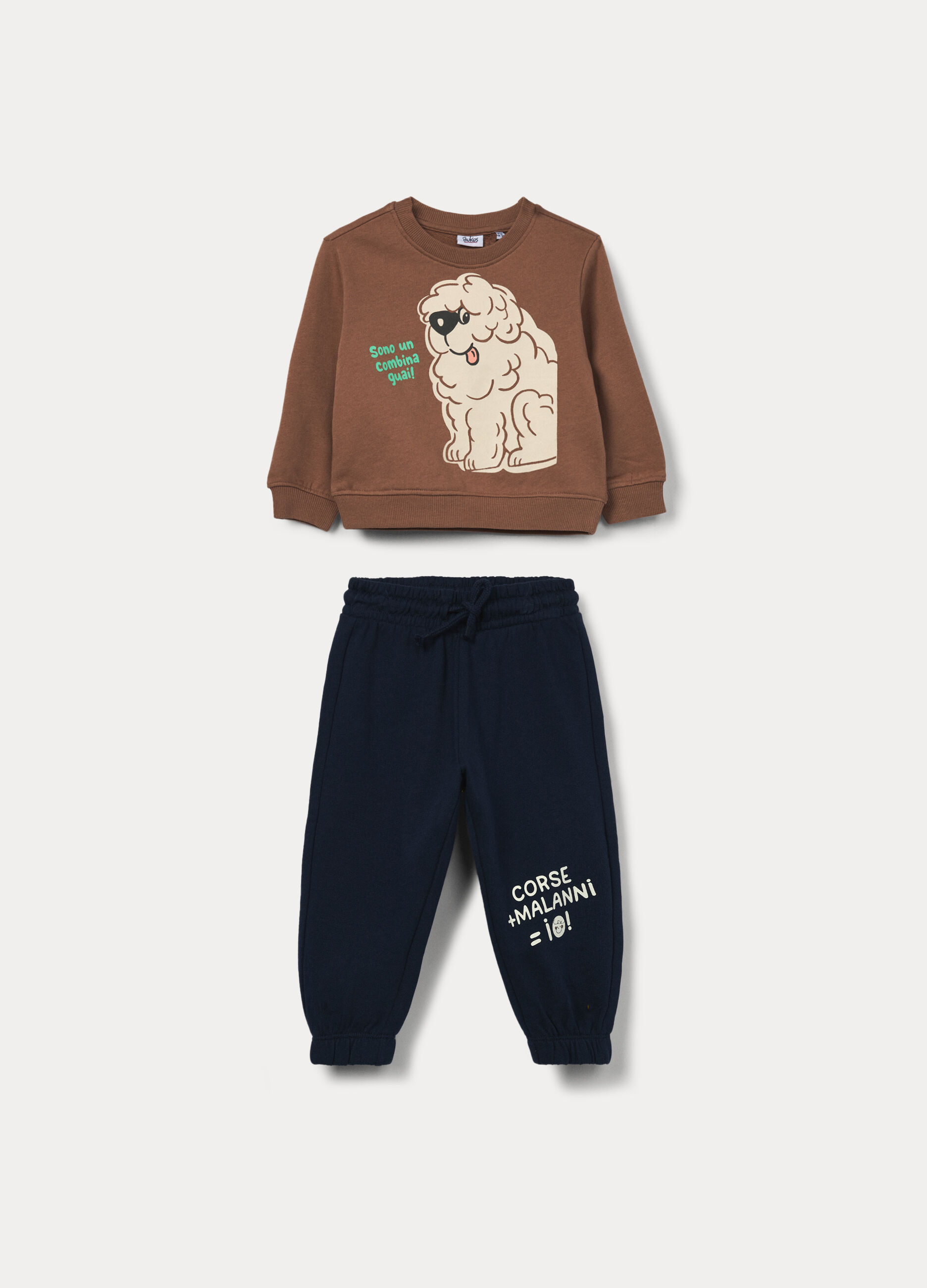 Jogging set in french terry di puro cotone bimbo_0