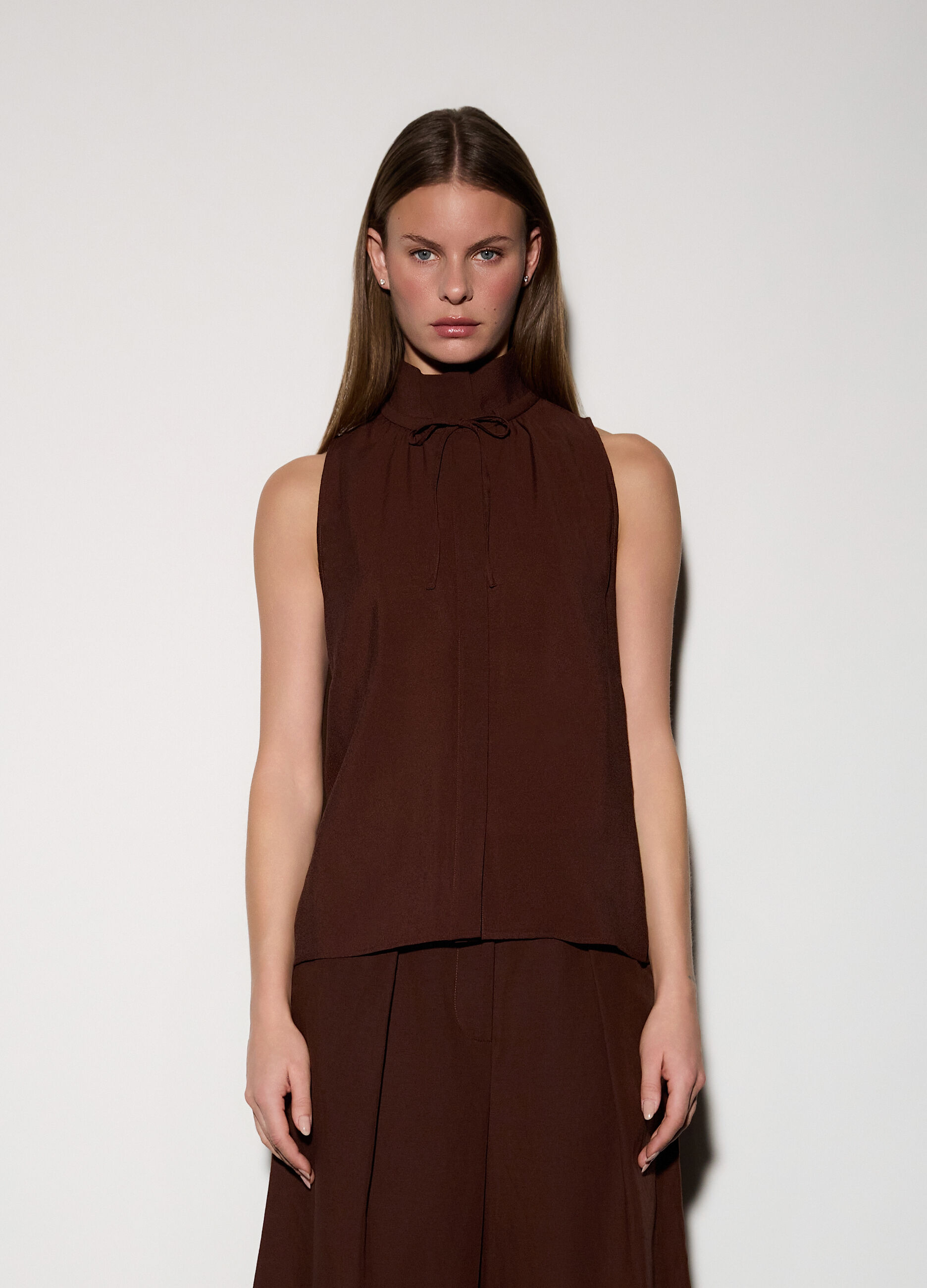 Camicia a collo alto regular fit donna_1