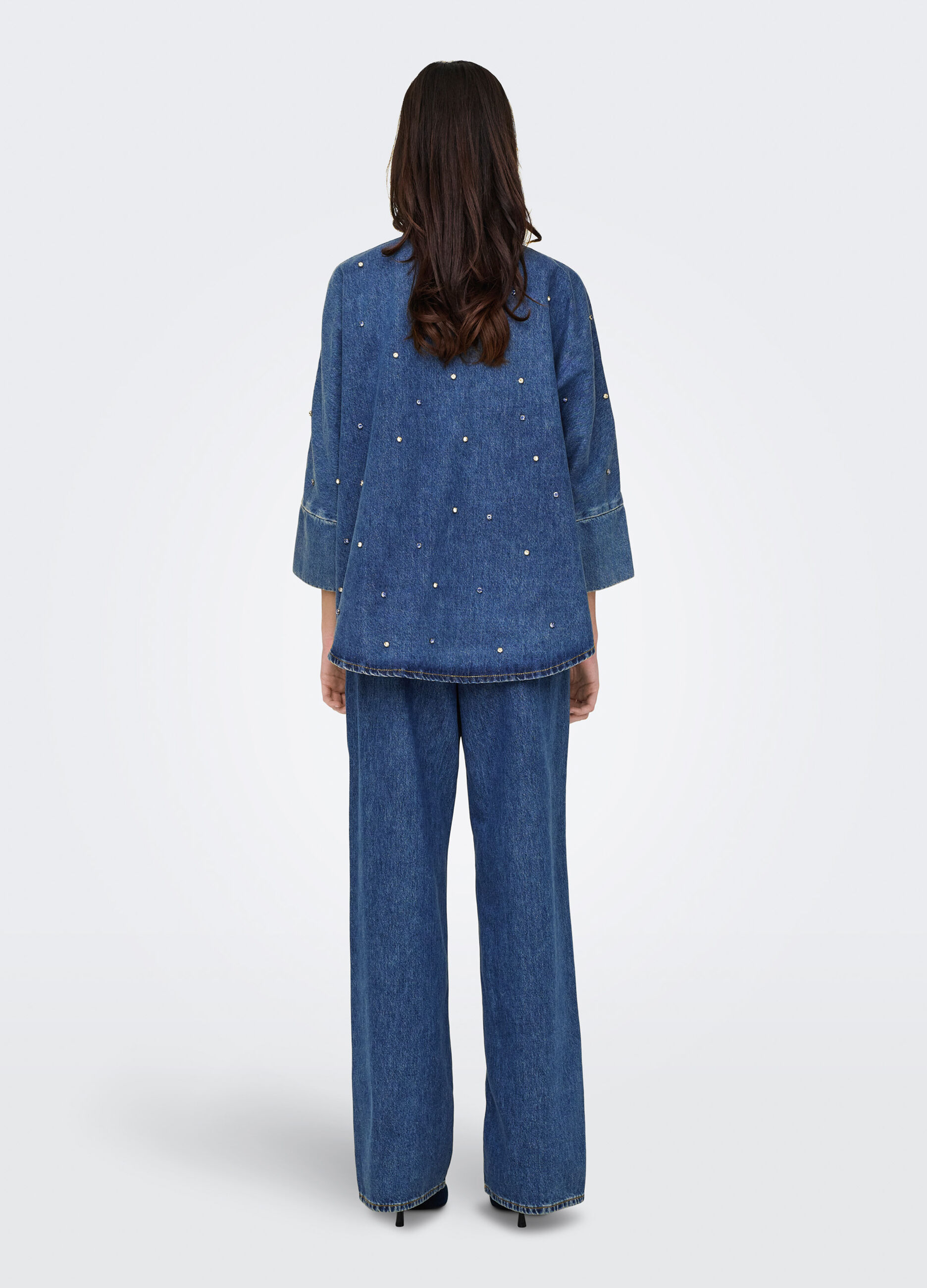 Camicia in denim con strass donna