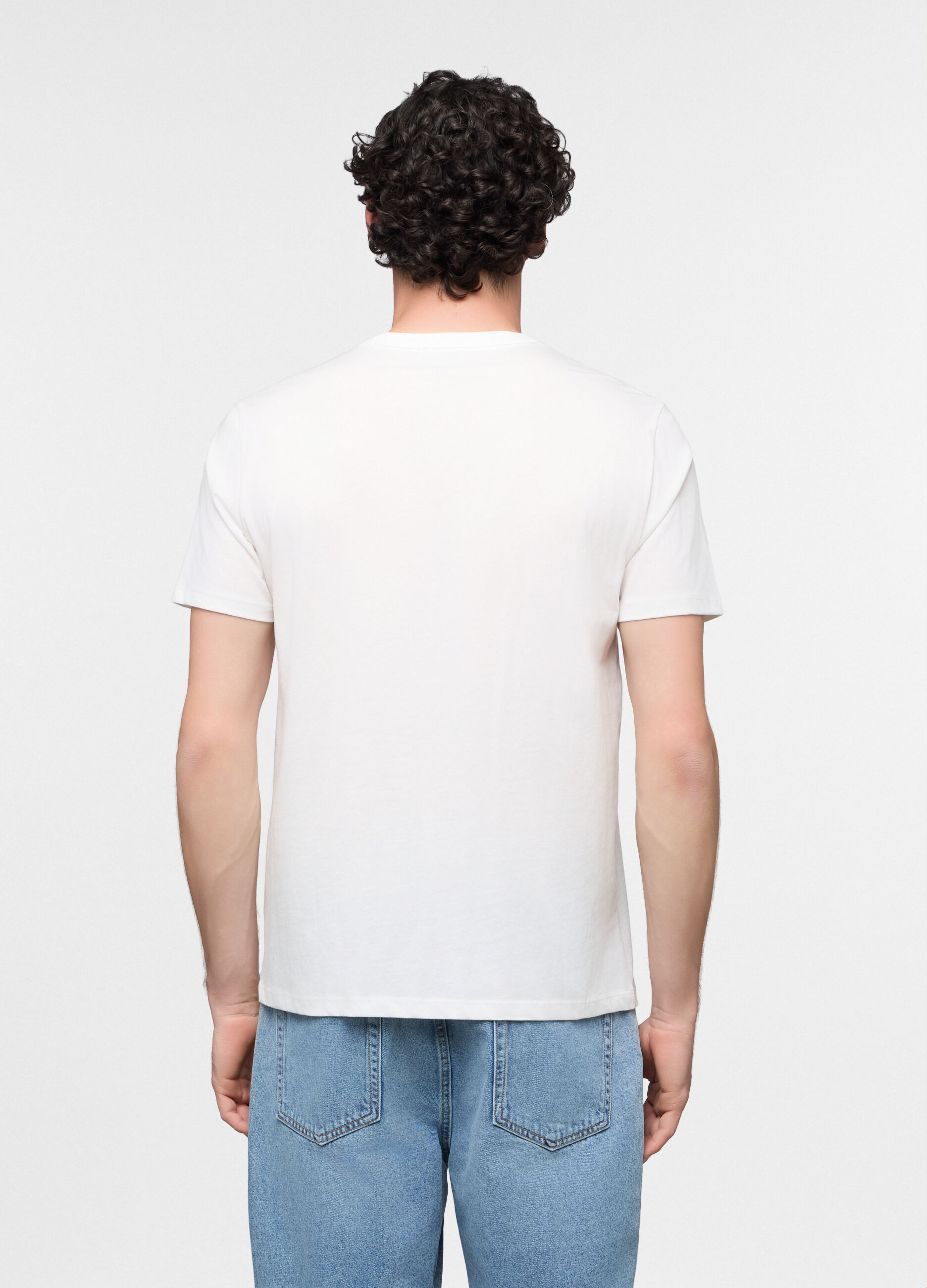 T-shirt girocollo in jersey di puro cotone uomo_1