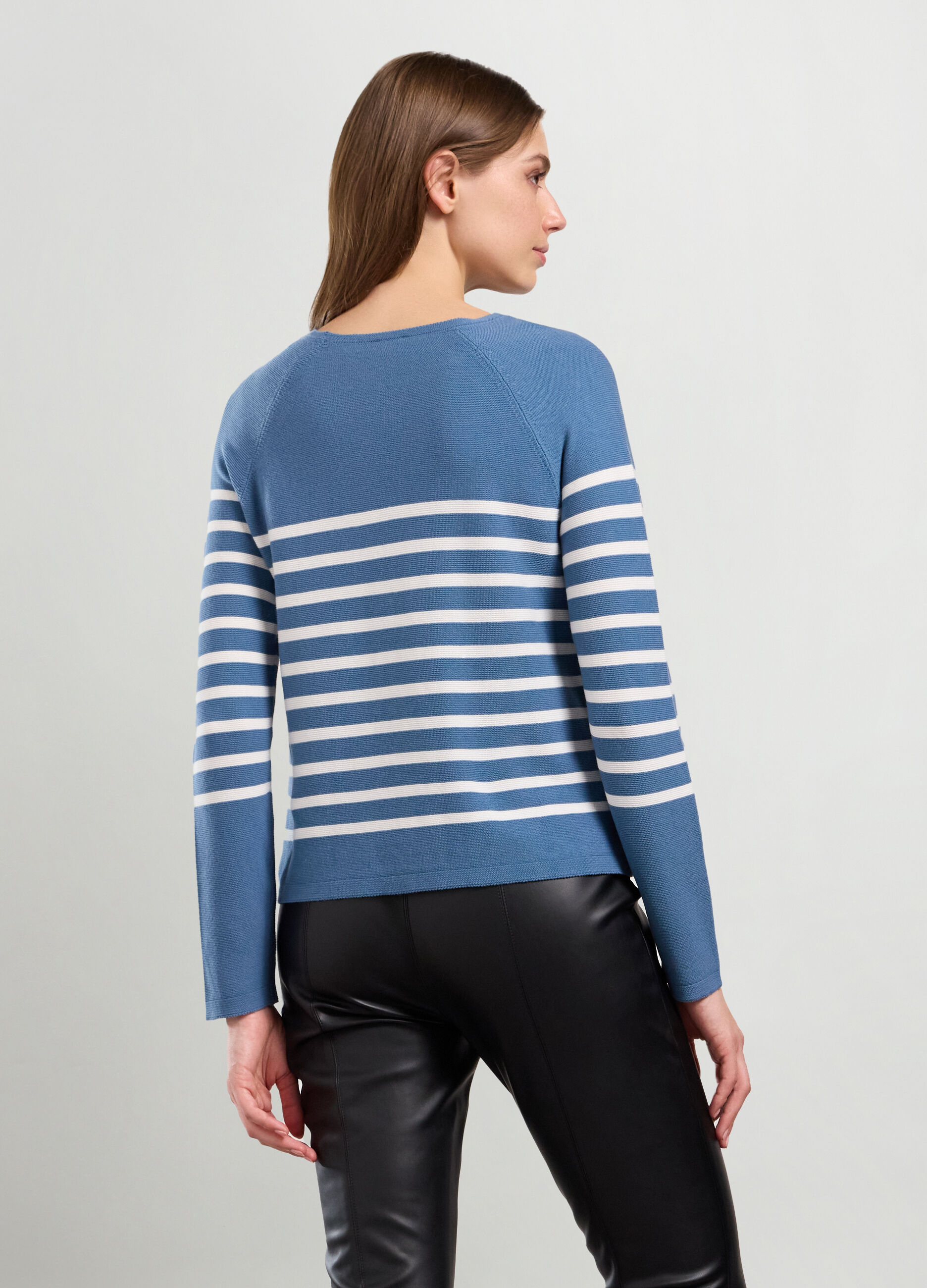 Tricot a righe di puro cotone donna_1