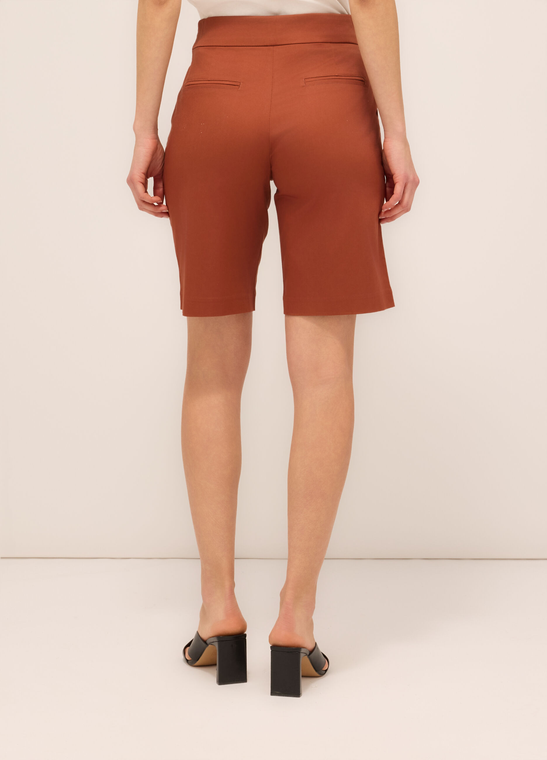 Shorts in raso di cotone stretch donna_1