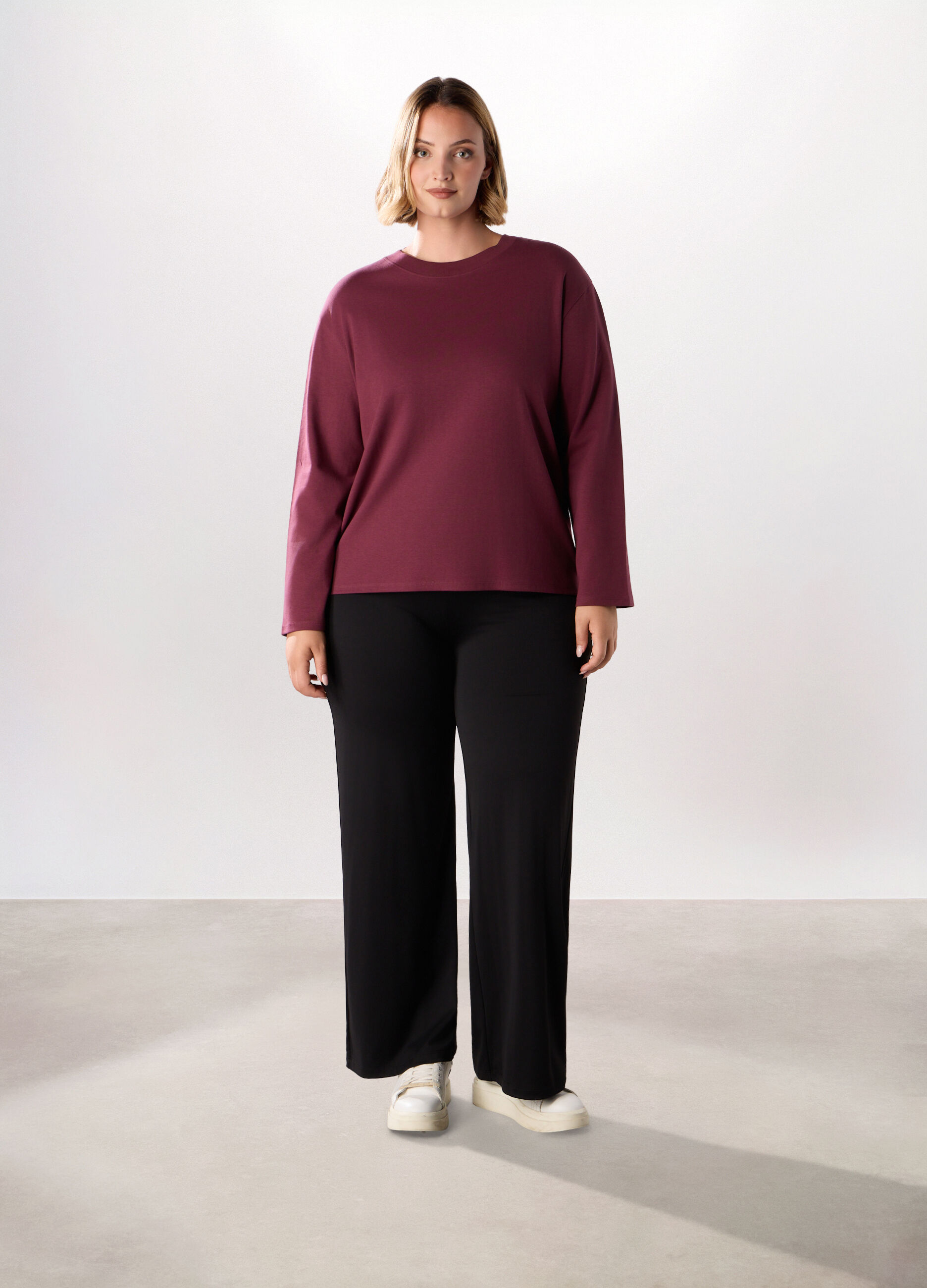Pantaloni in interlock stretch donna curvy_0