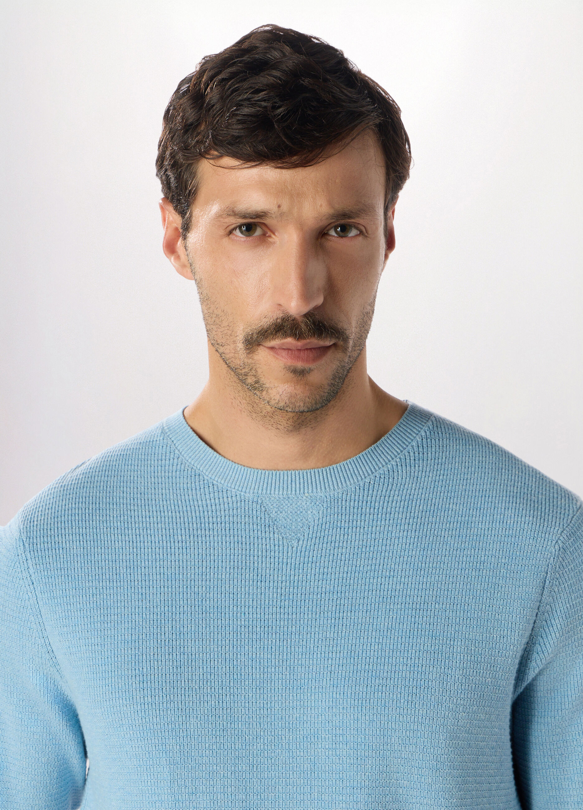 Maglione girocollo in puro cotone uomo_2