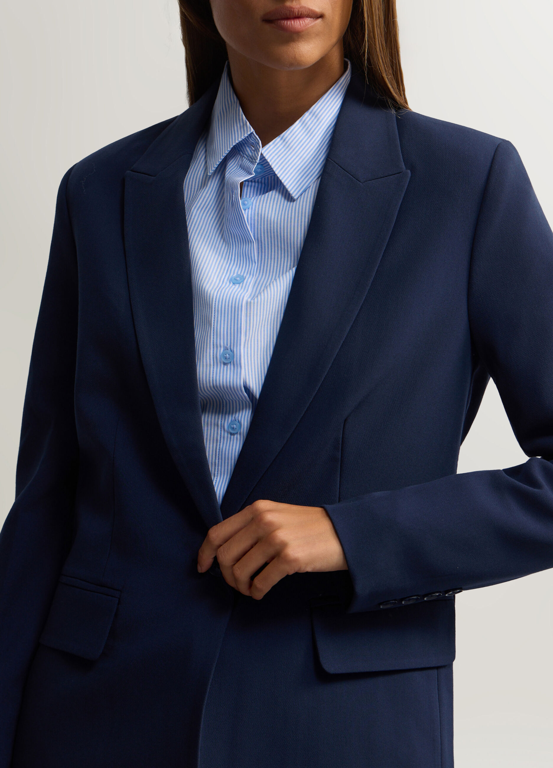 Blazer con collo reverse misto viscosa stretch donna_2