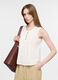 Blusa fit regular con scollo rotondo voile misto lino donna_0
