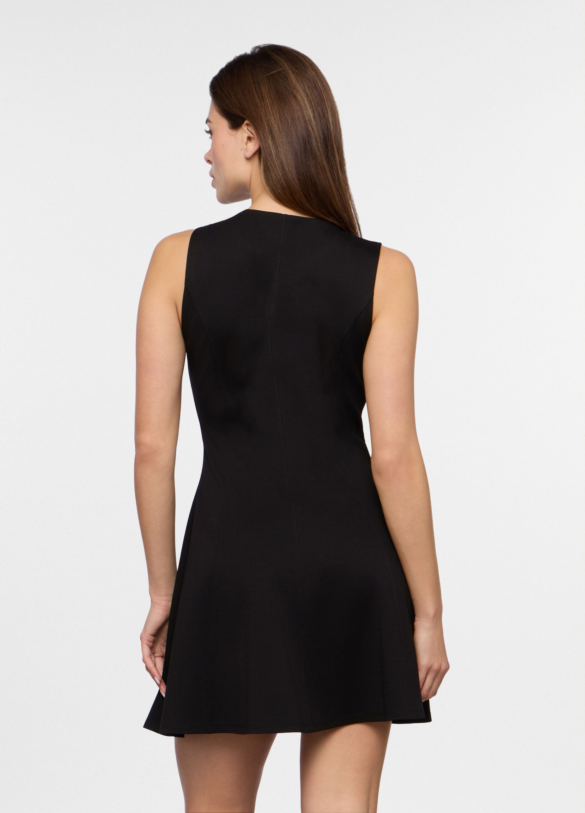 Abito corto misto viscosa _1