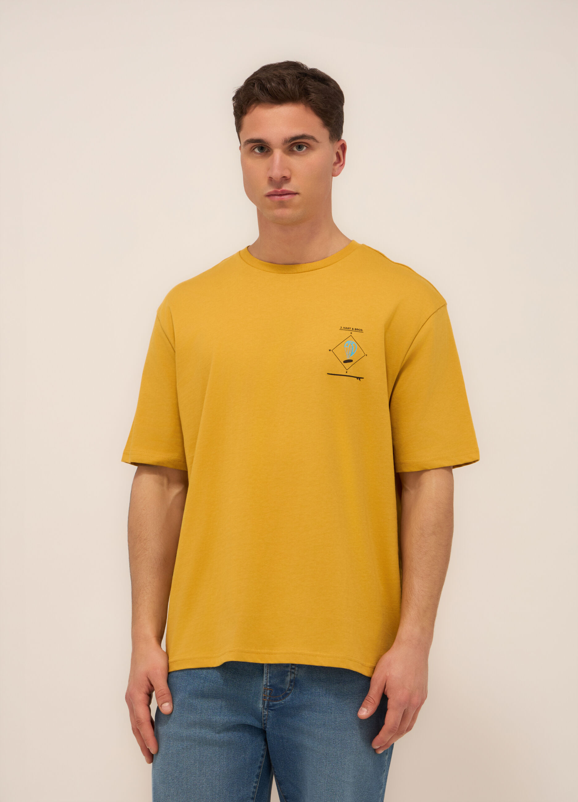 T-shirt in jersey di cotone con stampa uomo_0