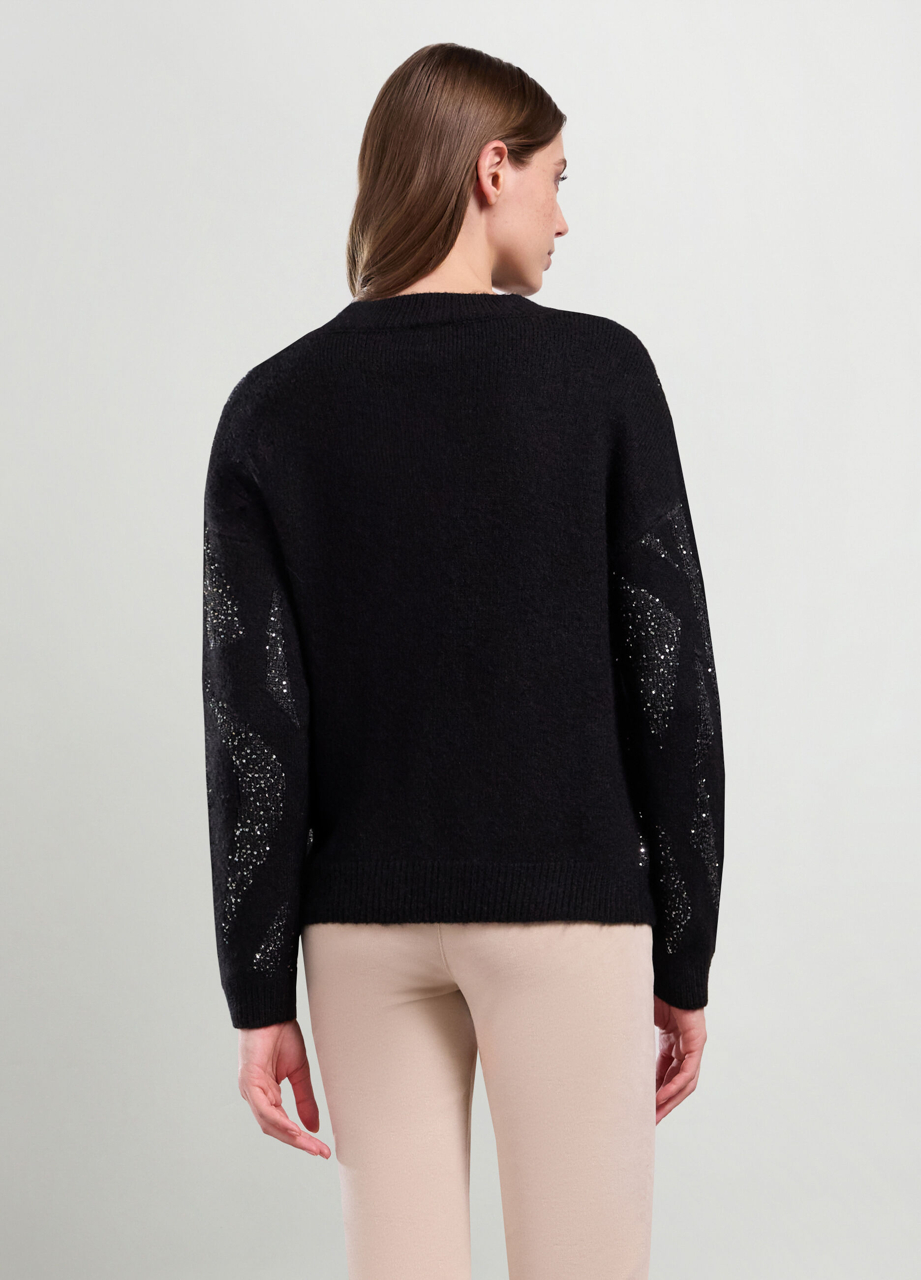 Tricot misto lana con paillettes donna_1