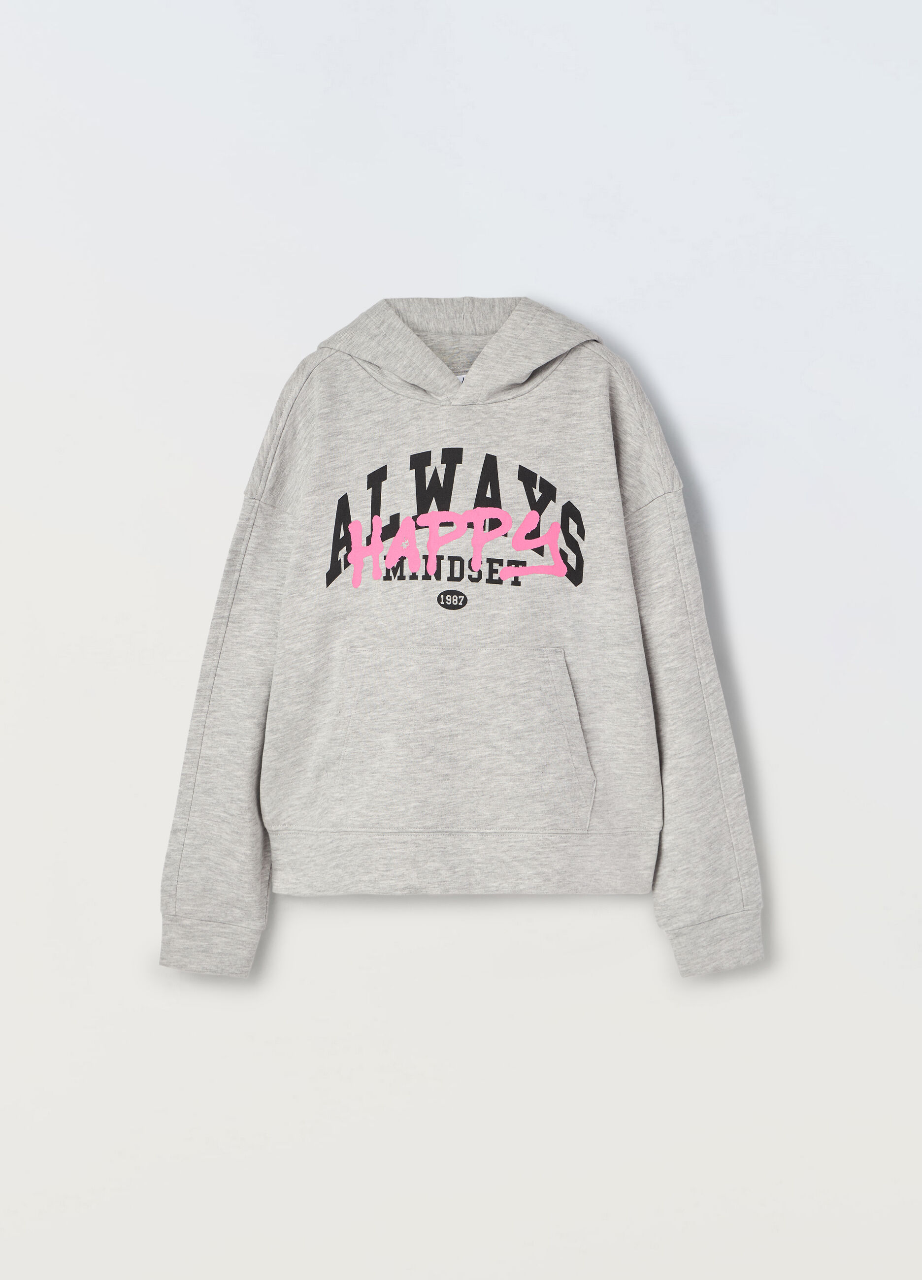 Felpa con cappuccio in puro cotone ragazza_0