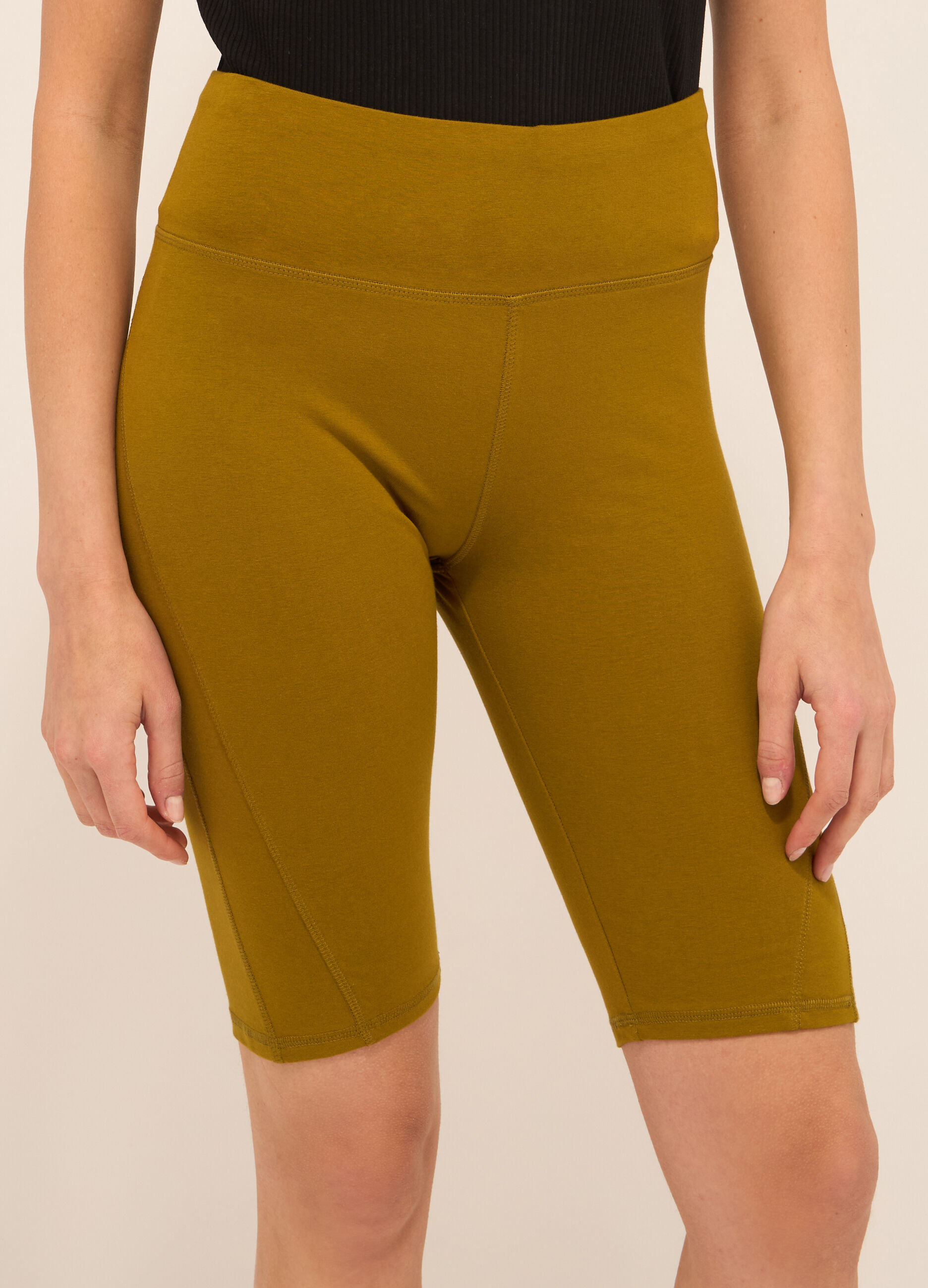 Leggings ciclista in cotone stretch donna_2