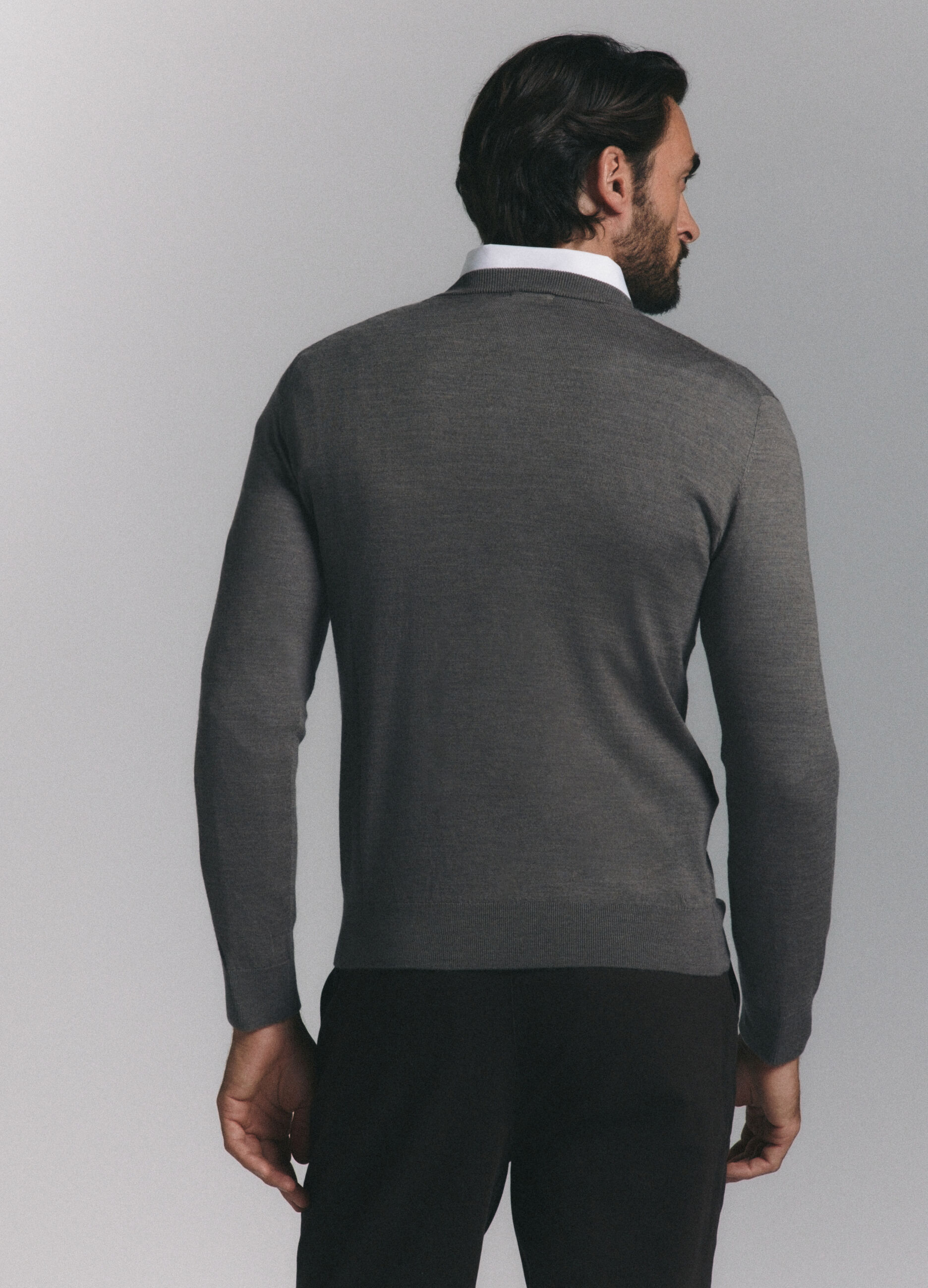 Maglione girocollo in lana merino m&eacute;lange uomo_2