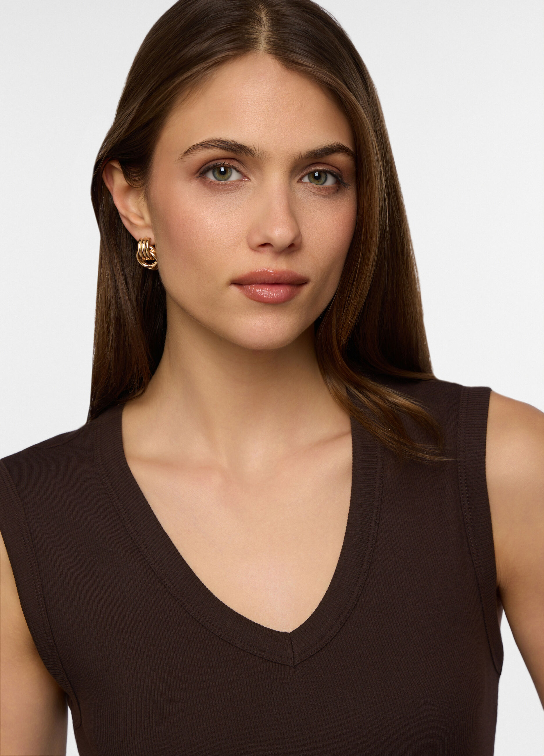 Canotta in costina di cotone stretch donna_2