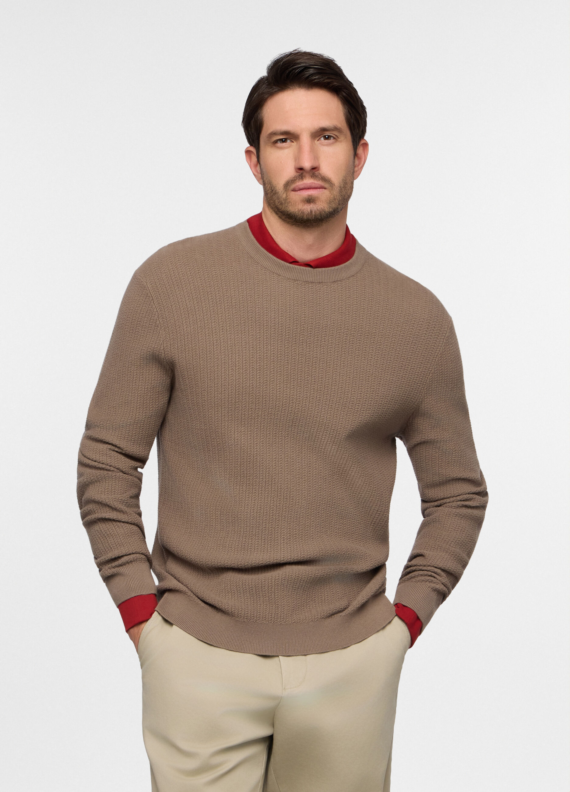 Maglione girocollo in cotone uomo_0