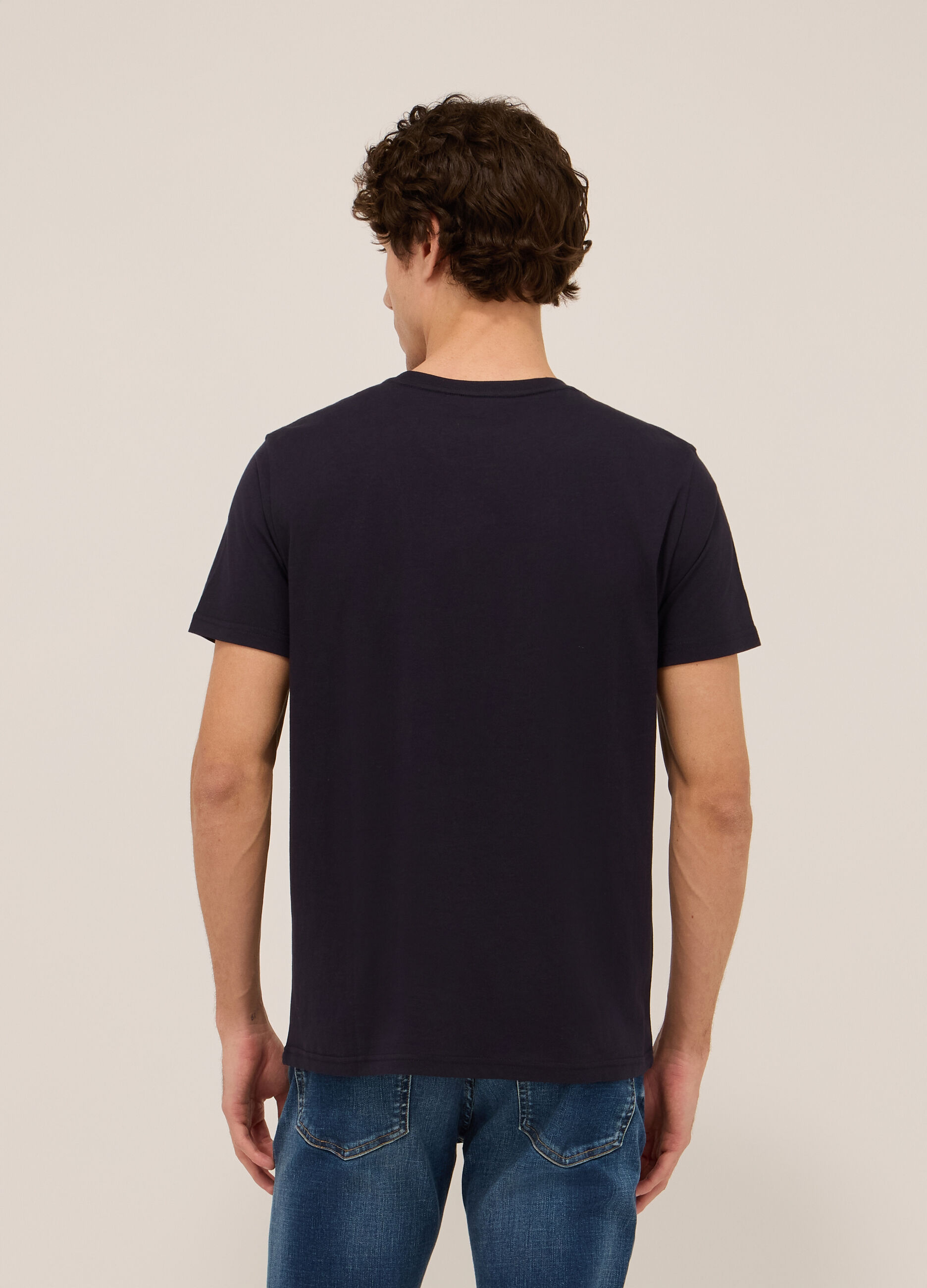 T-shirt in jersey di cotone con stampa uomo_1