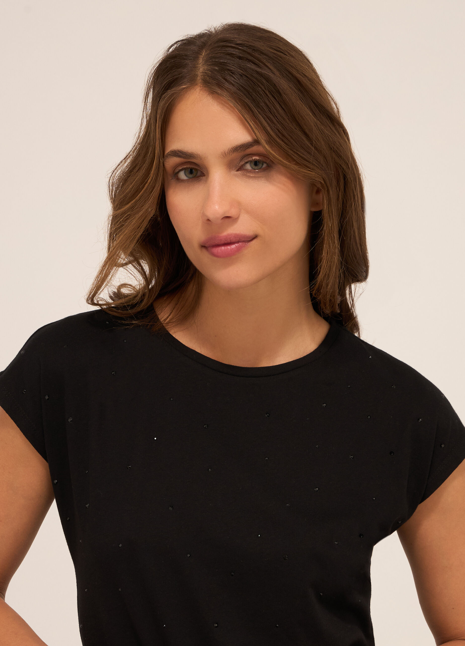 T-shirt in jersey di puro cotone donna_2