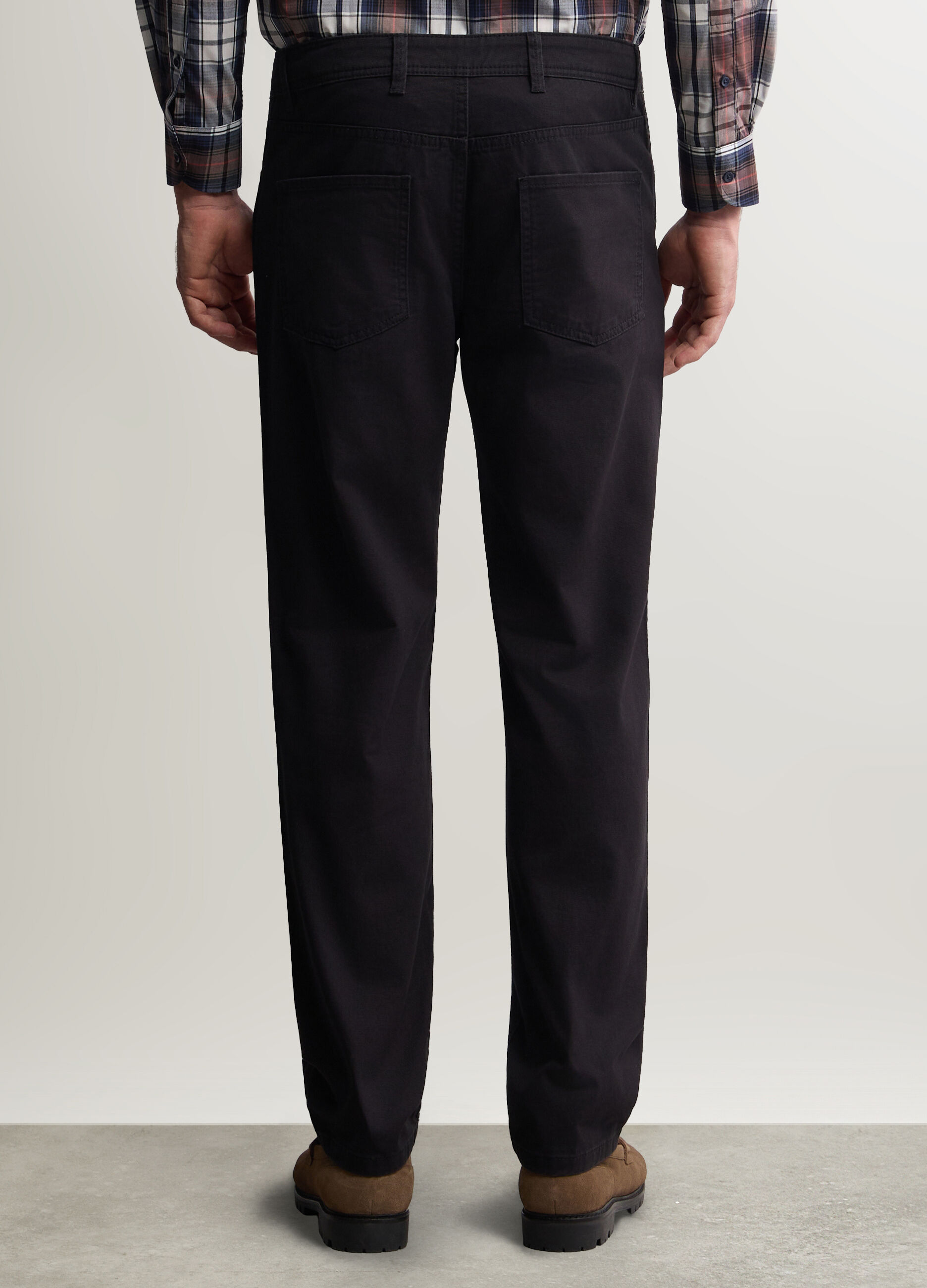 Pantalone regular fit in twill di cotone uomo_2