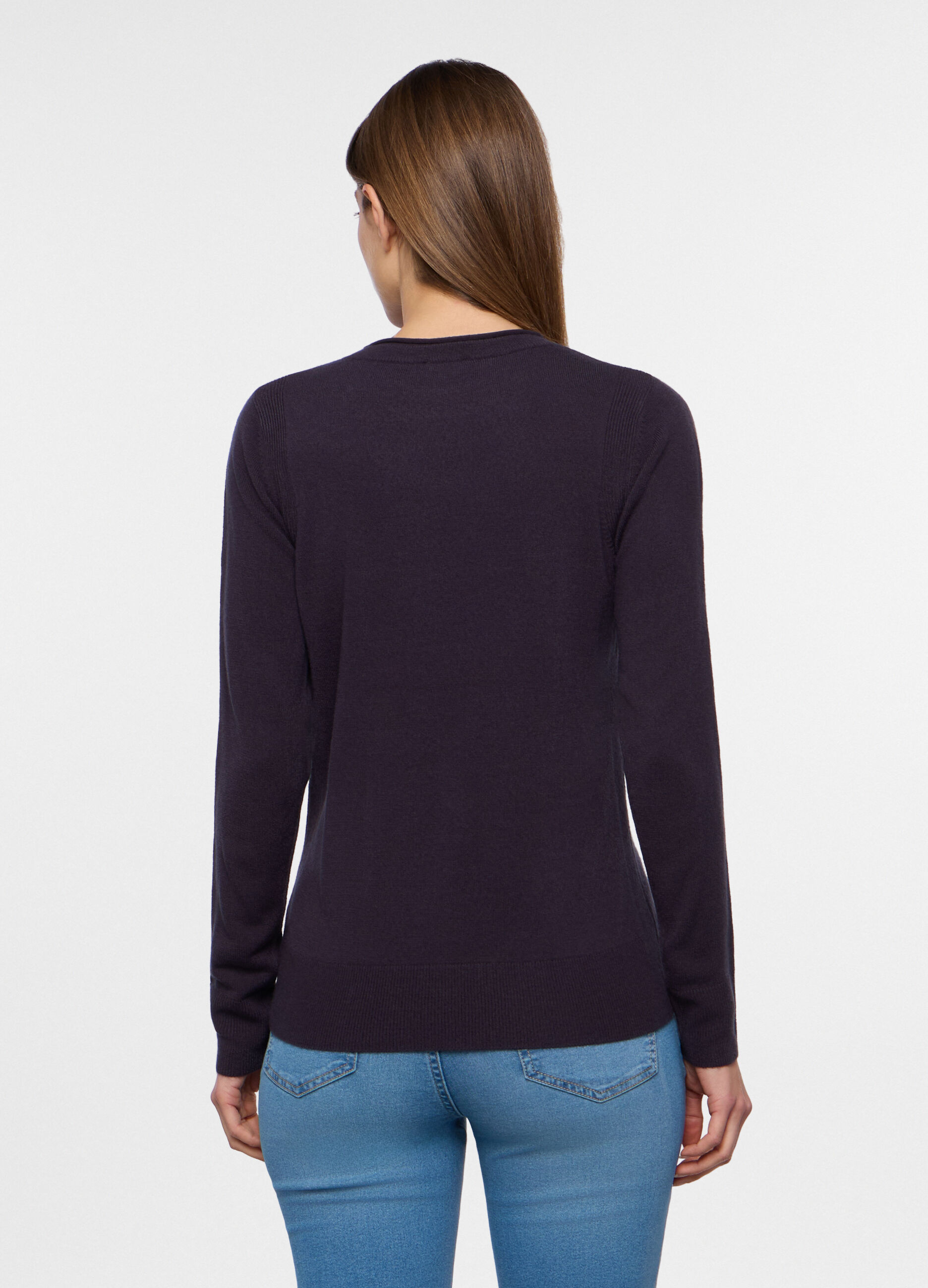 Pullover girocollo rasato donna _1