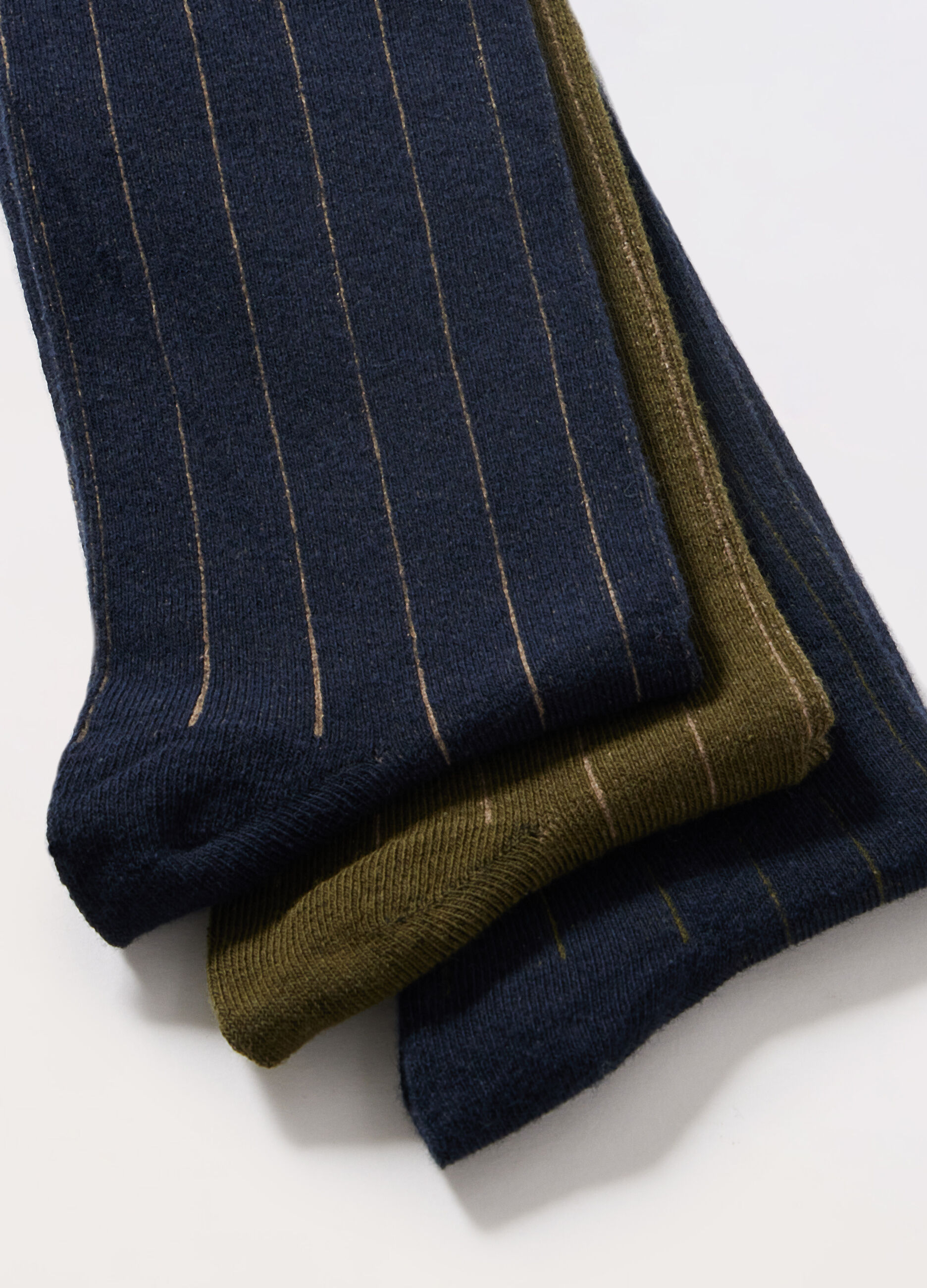 Calze lunghe in cotone stretch a coste uomo_1
