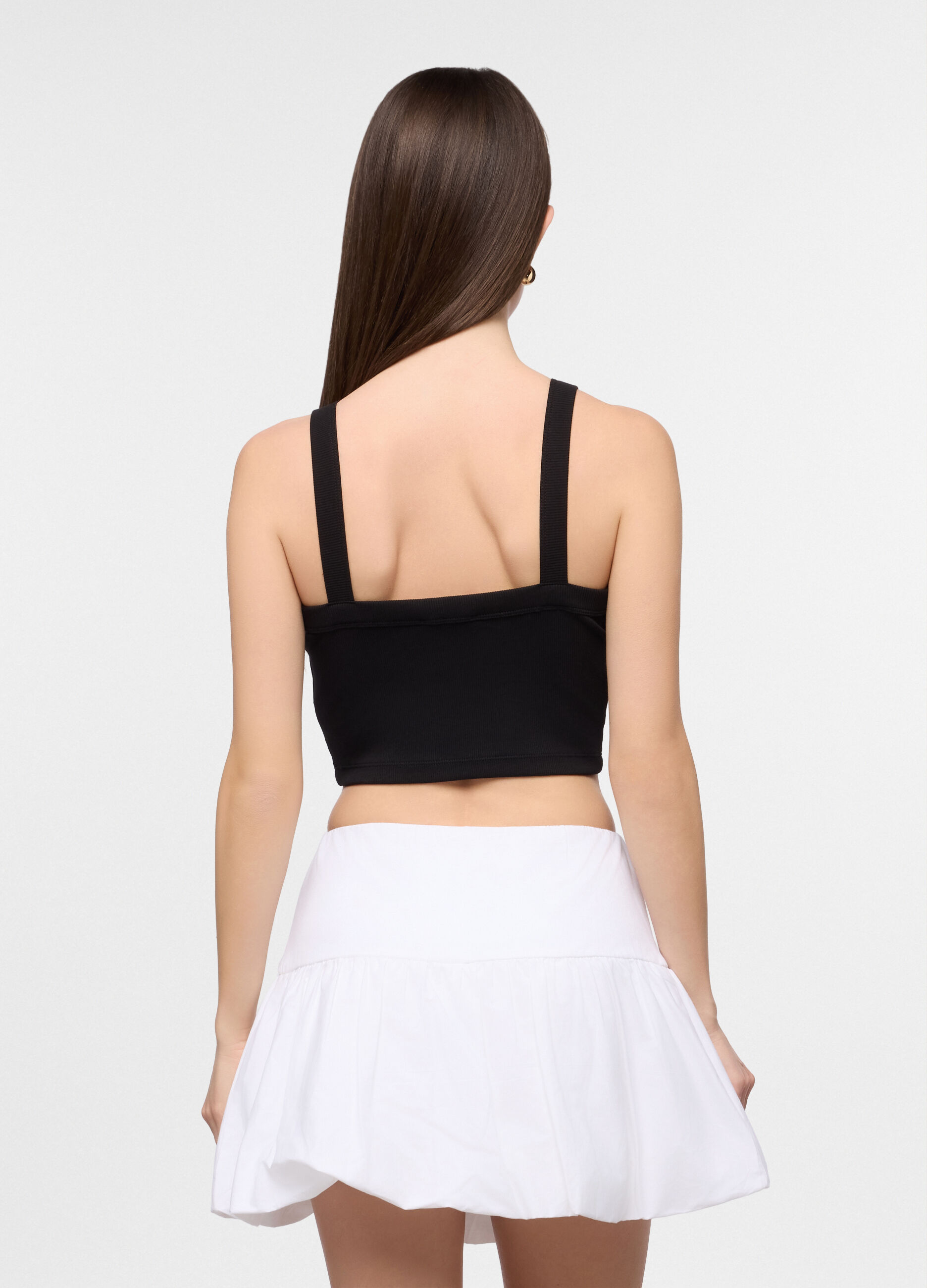 Top cropped in costina stretch donna_1