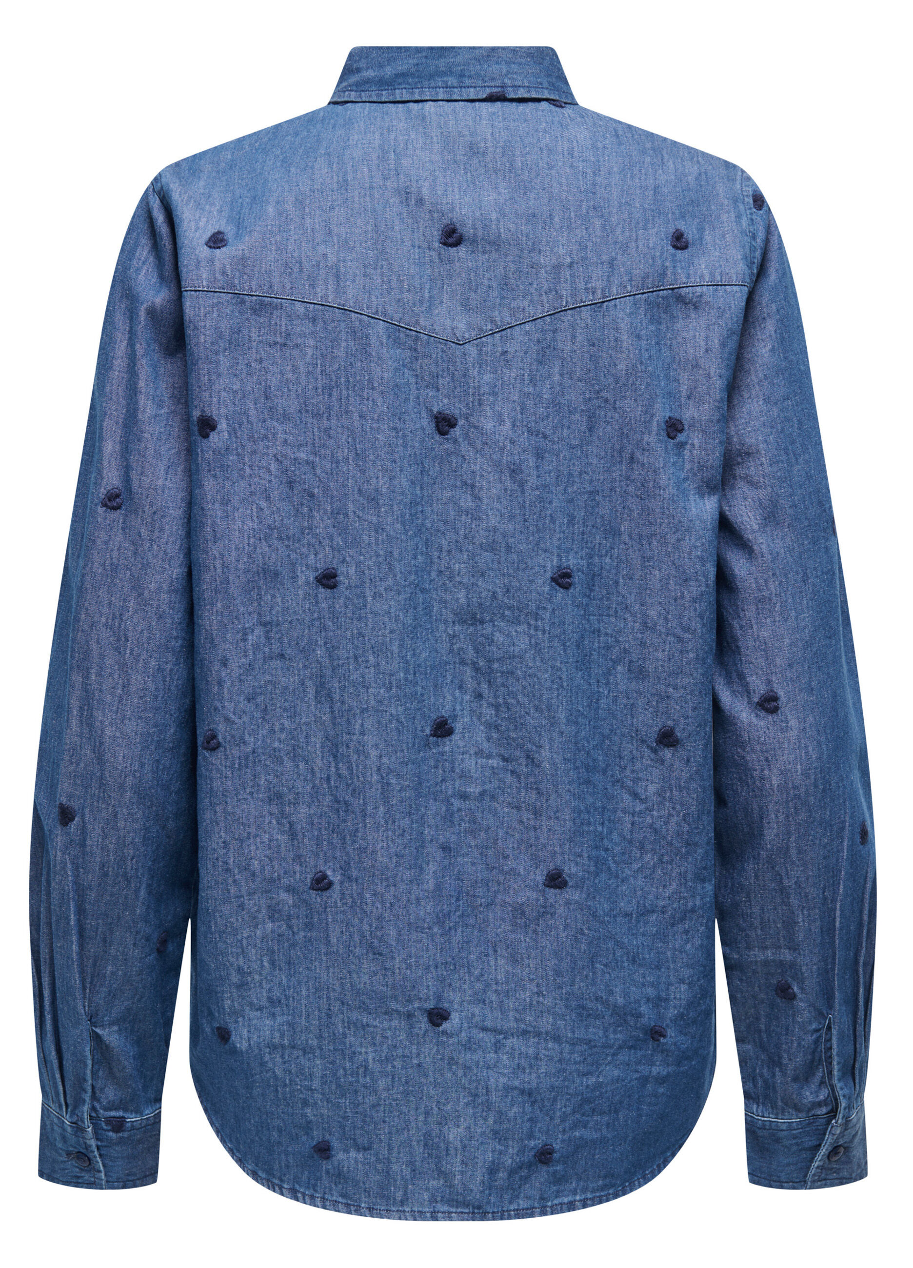 Camicia in denim con collo alla francese donna_6