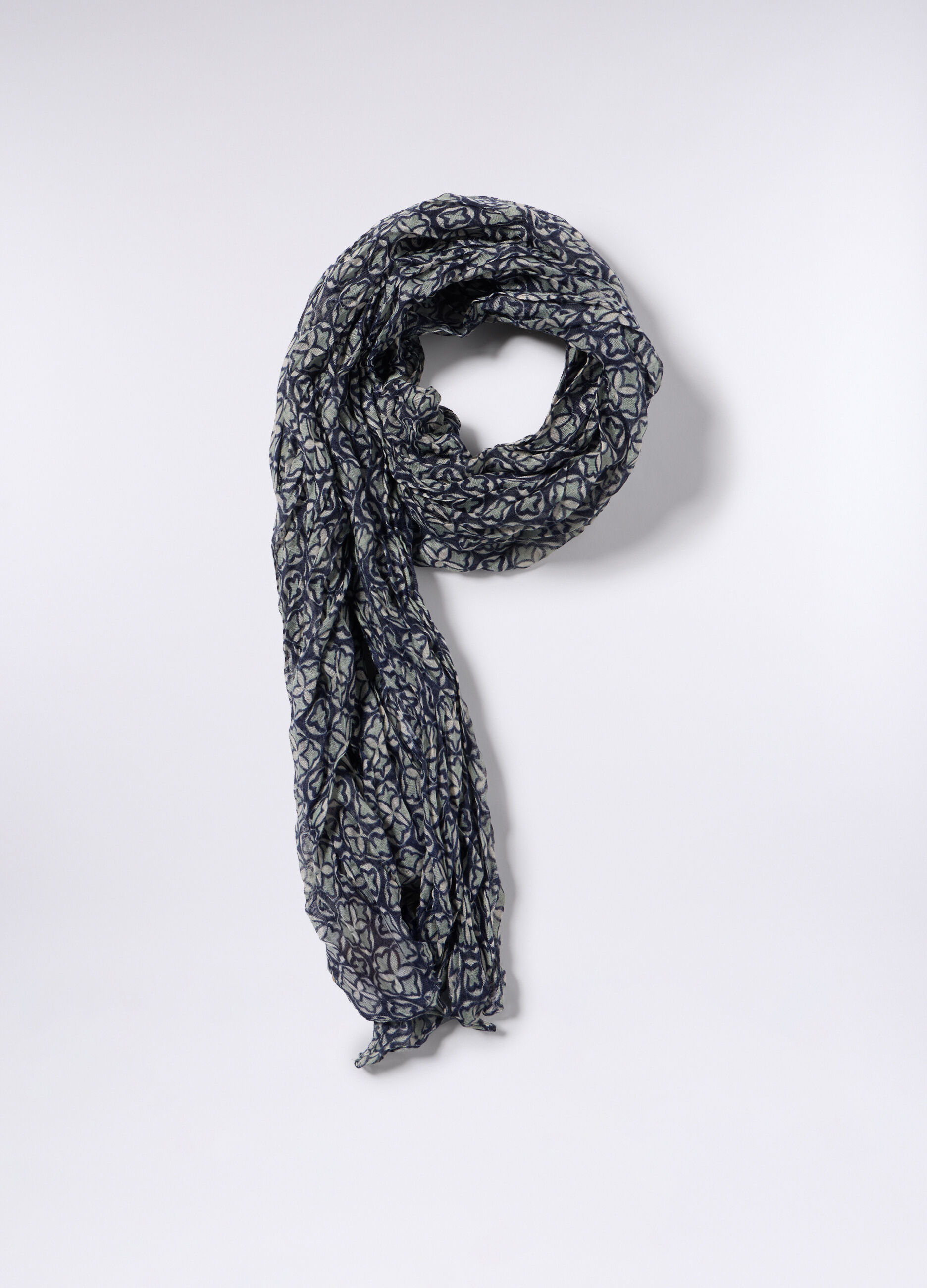 Sciarpa crinkle con stampa donna_0