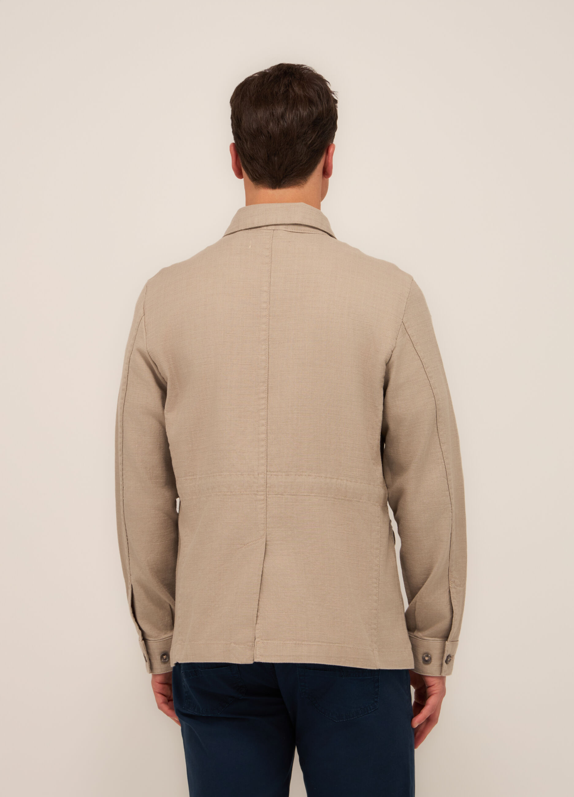Field jacket in tela di cotone uomo