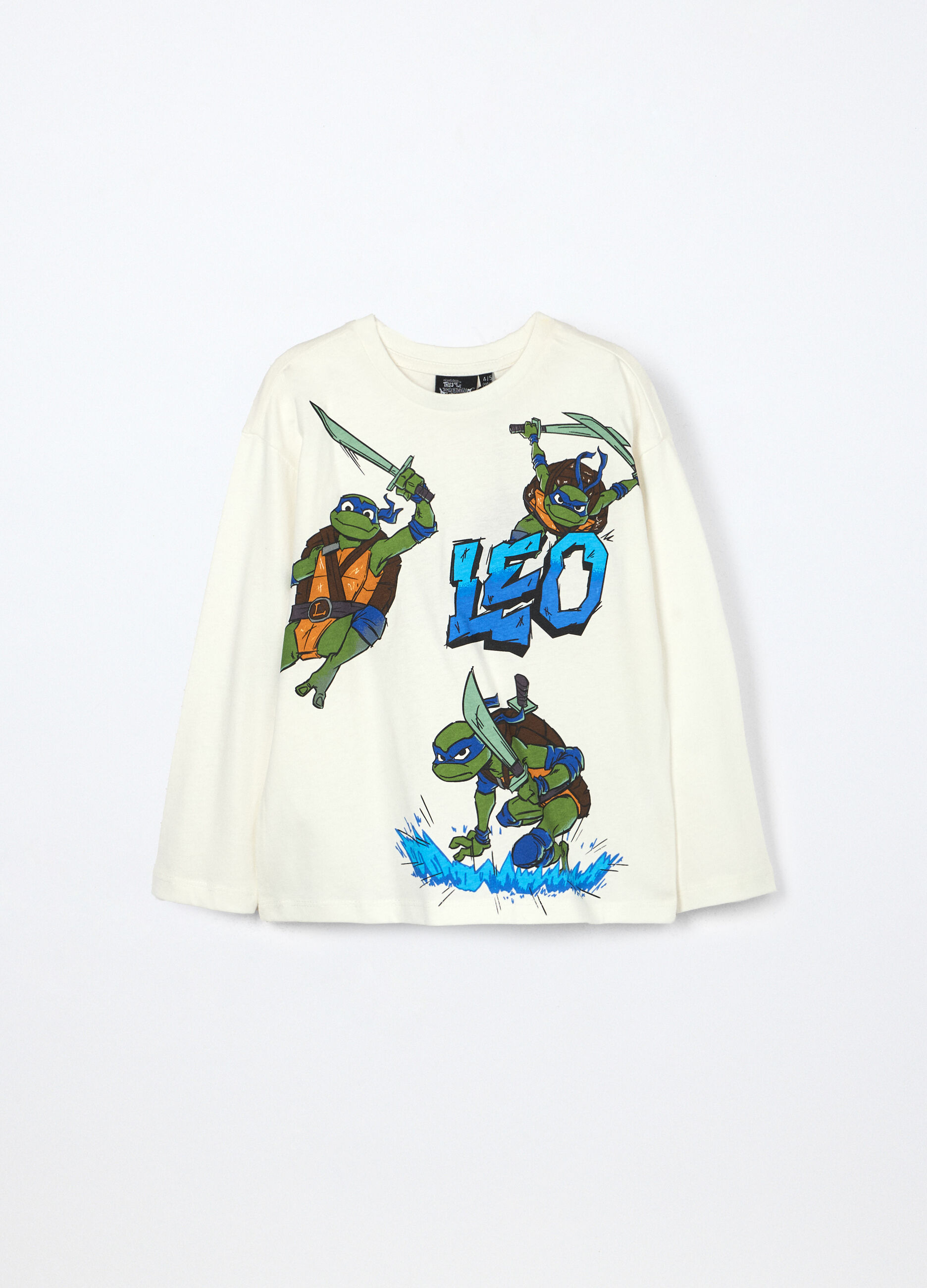 T-shirt Tartarughe Ninja in jersey di puro cotone bambino_0