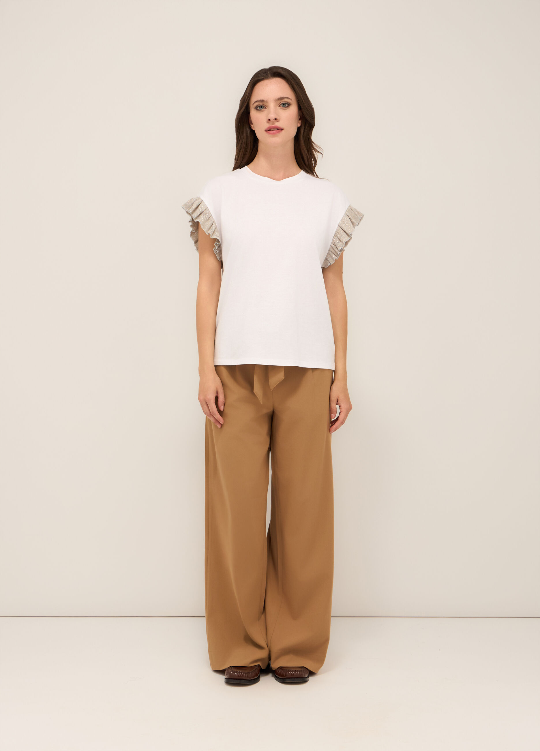 Pantaloni palazzo in poli viscosa donna_0