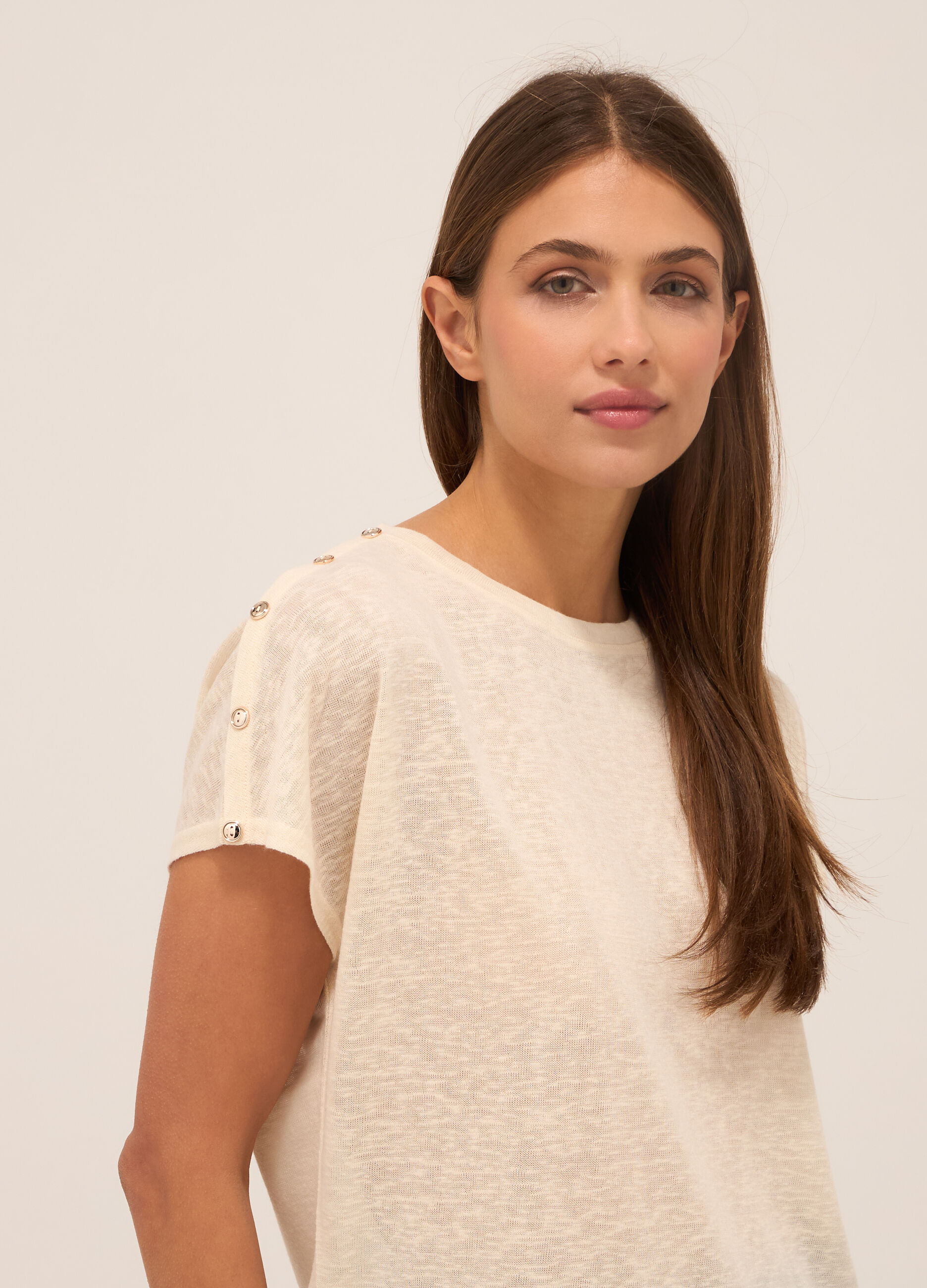 T-shirt con bottoni donna_2