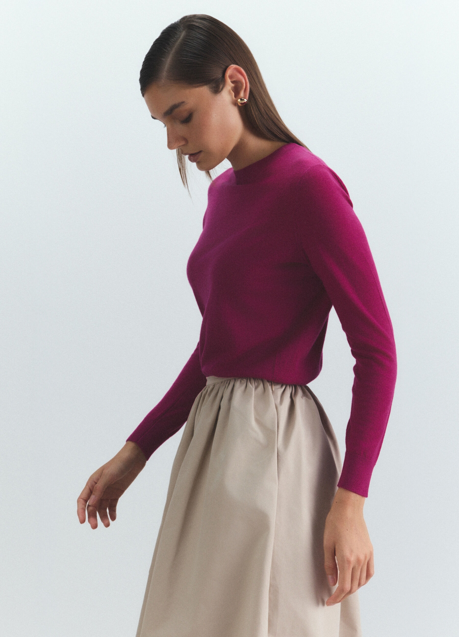 Maglia girocollo rasata donna_3