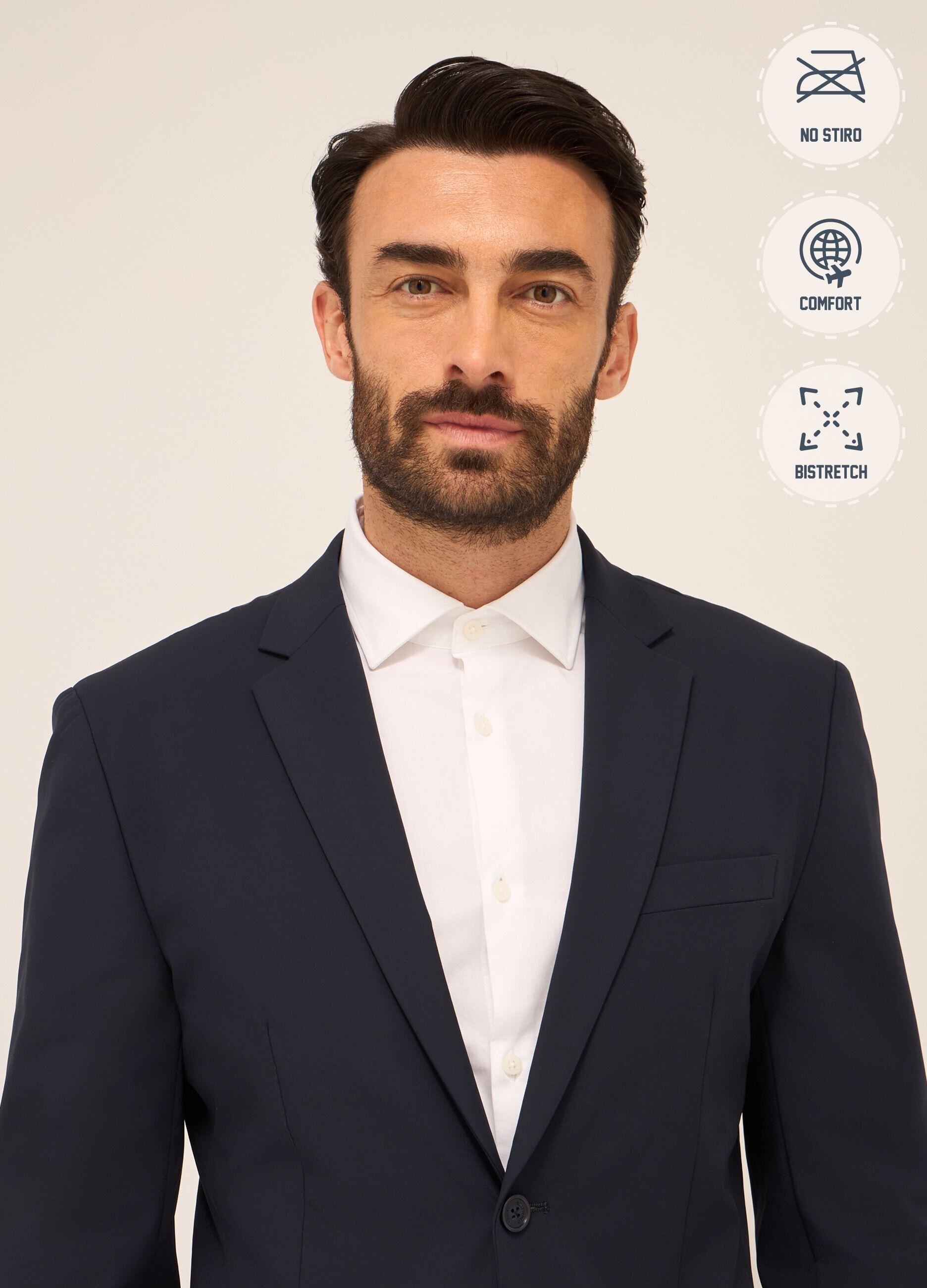 Blazer in tessuto stretch uomo_2