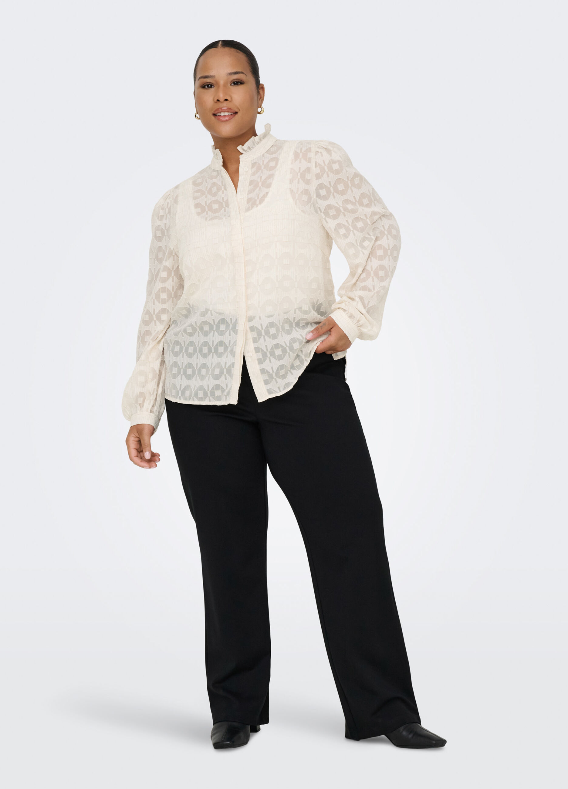 Camicia a maniche lunghe con colletto alla francese_0