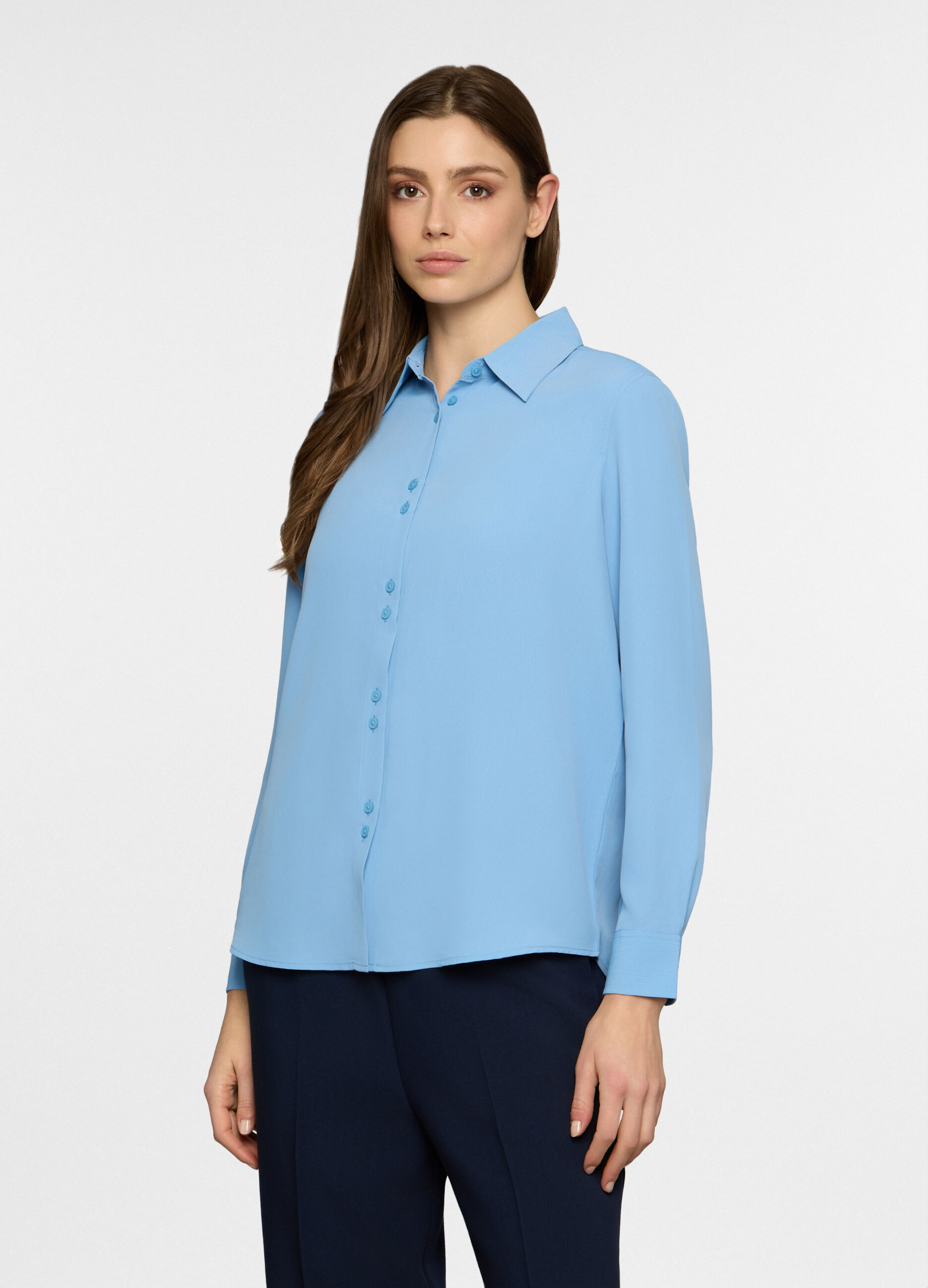 Camicia regular fit con colletto alla francese donna_0