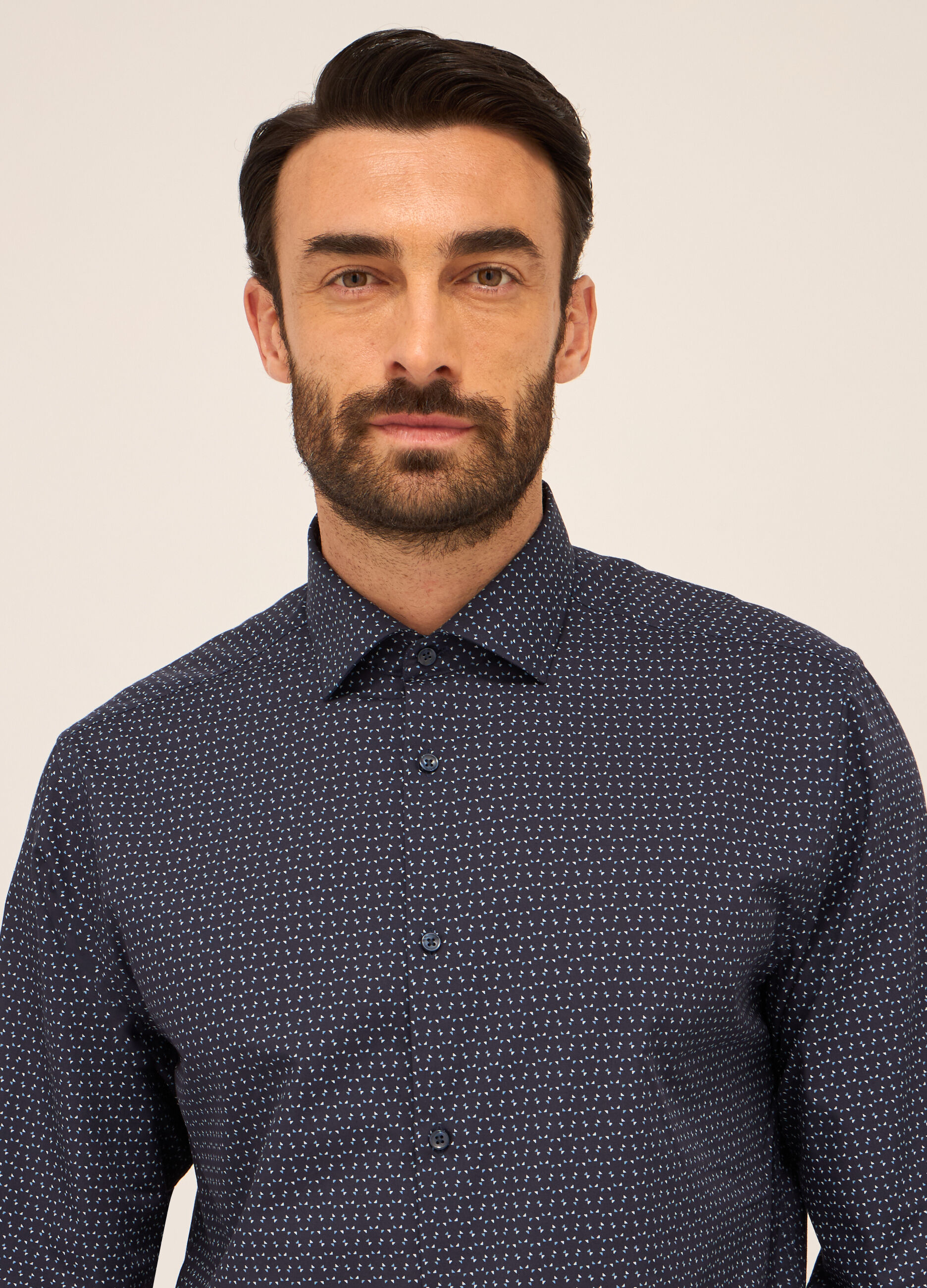 Camicia regular fit in misto cotone a fantasia_2