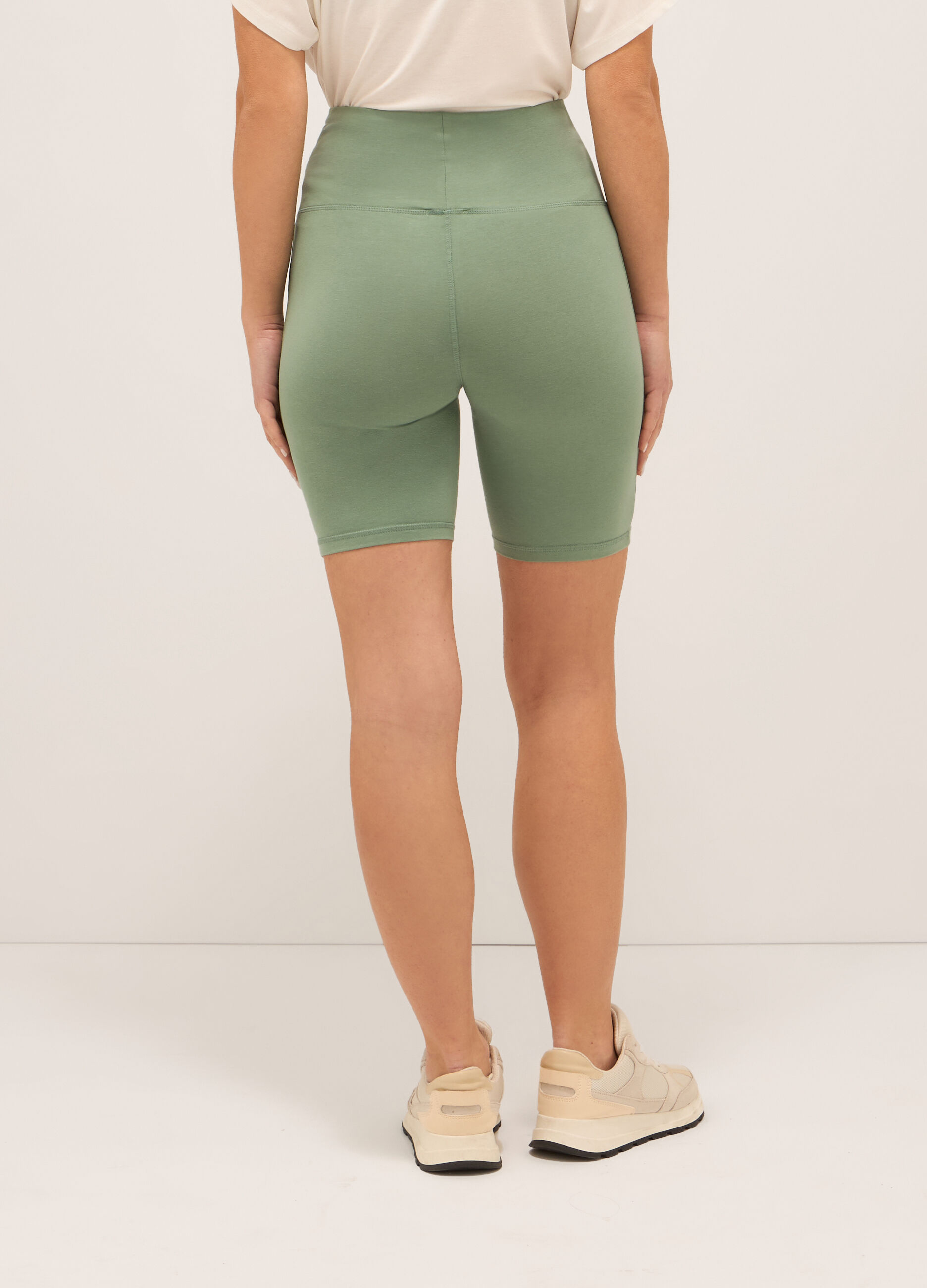 Leggings ciclista in cotone stretch donna_1