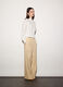 Pantaloni wide leg in puro lino donna_0