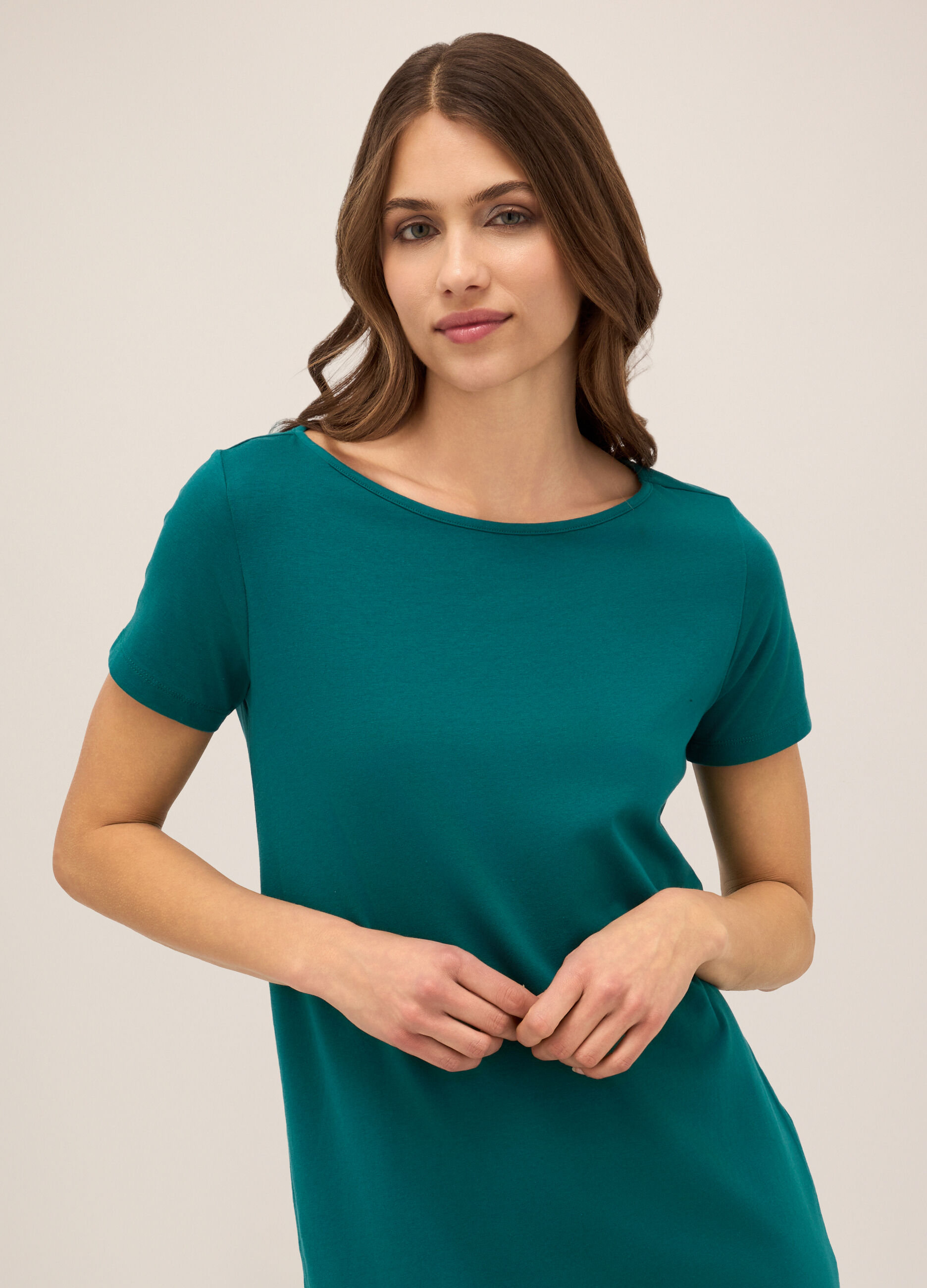 Abito corto in cotone stretch donna_2