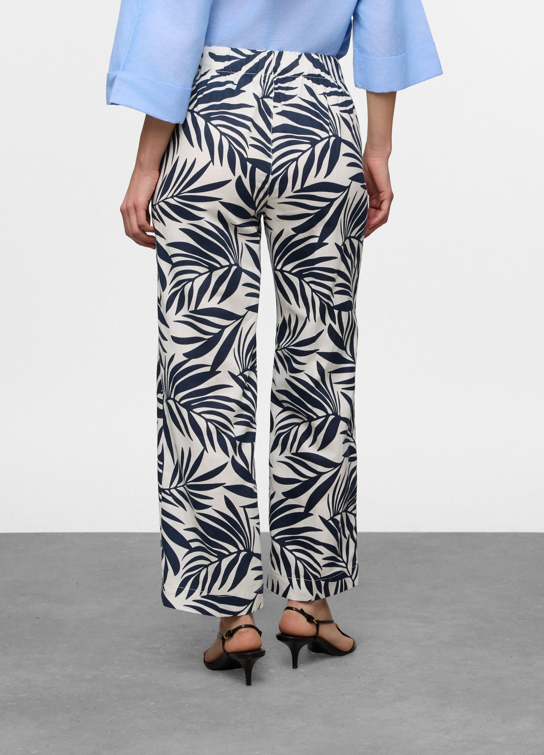 Pantaloni Fit Straight misto lino donna_1