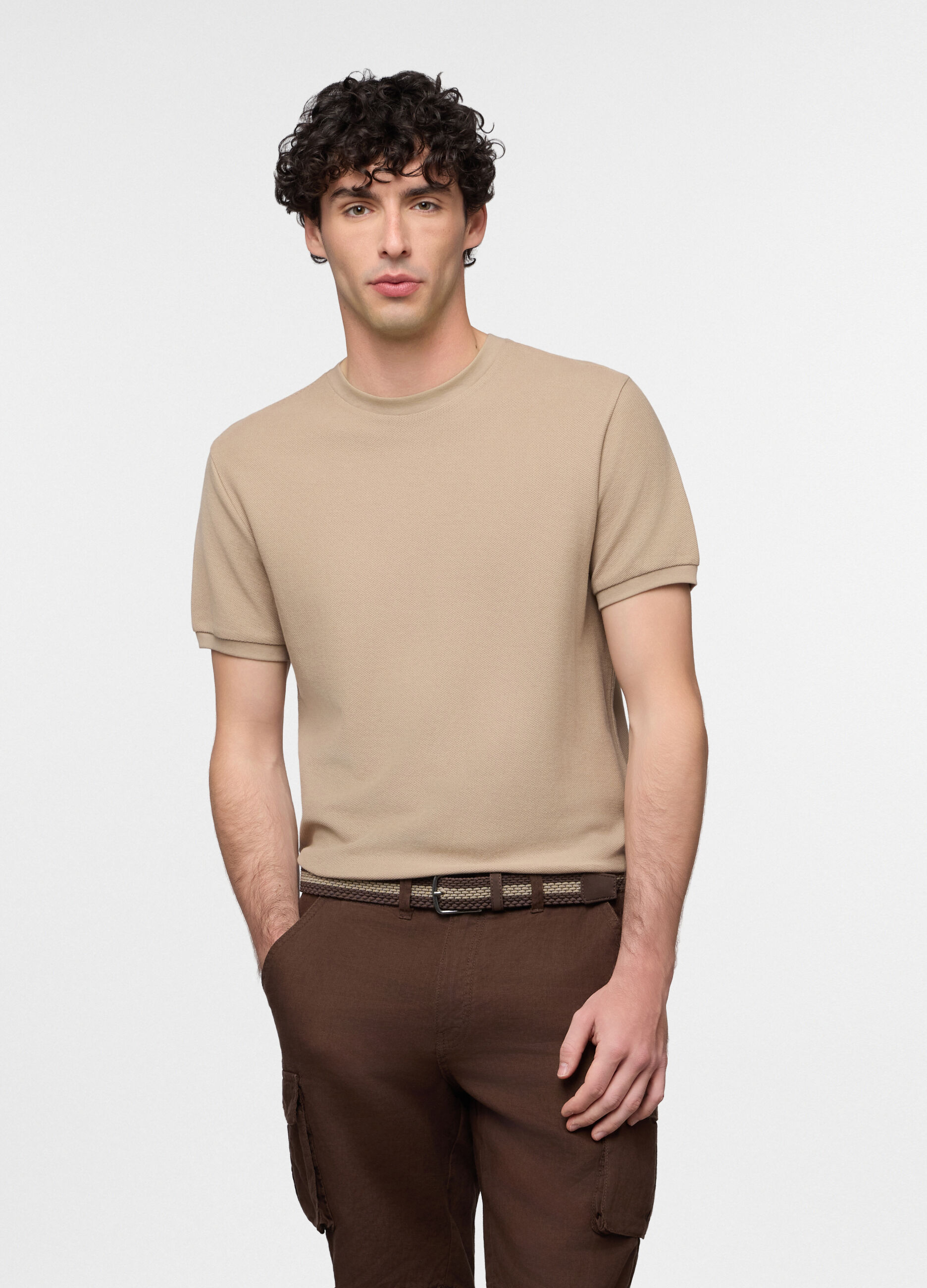 T-shirt in piquet di cotone uomo_0