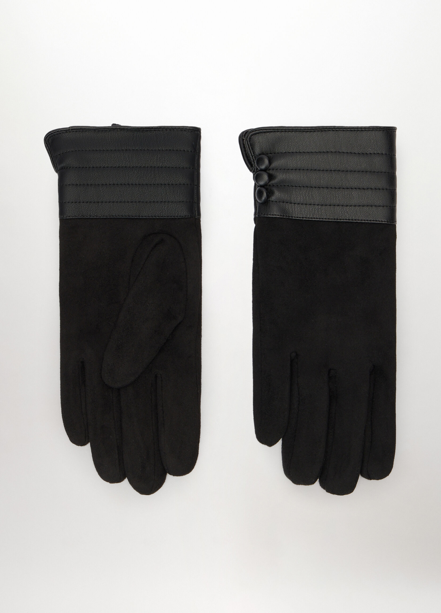 Guanti con polsino in ecopelle donna_0