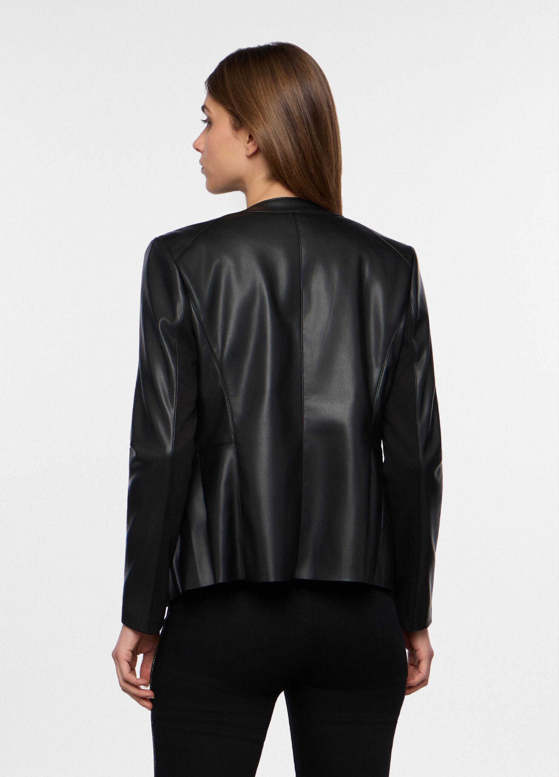 Giacca in eco pelle donna_1