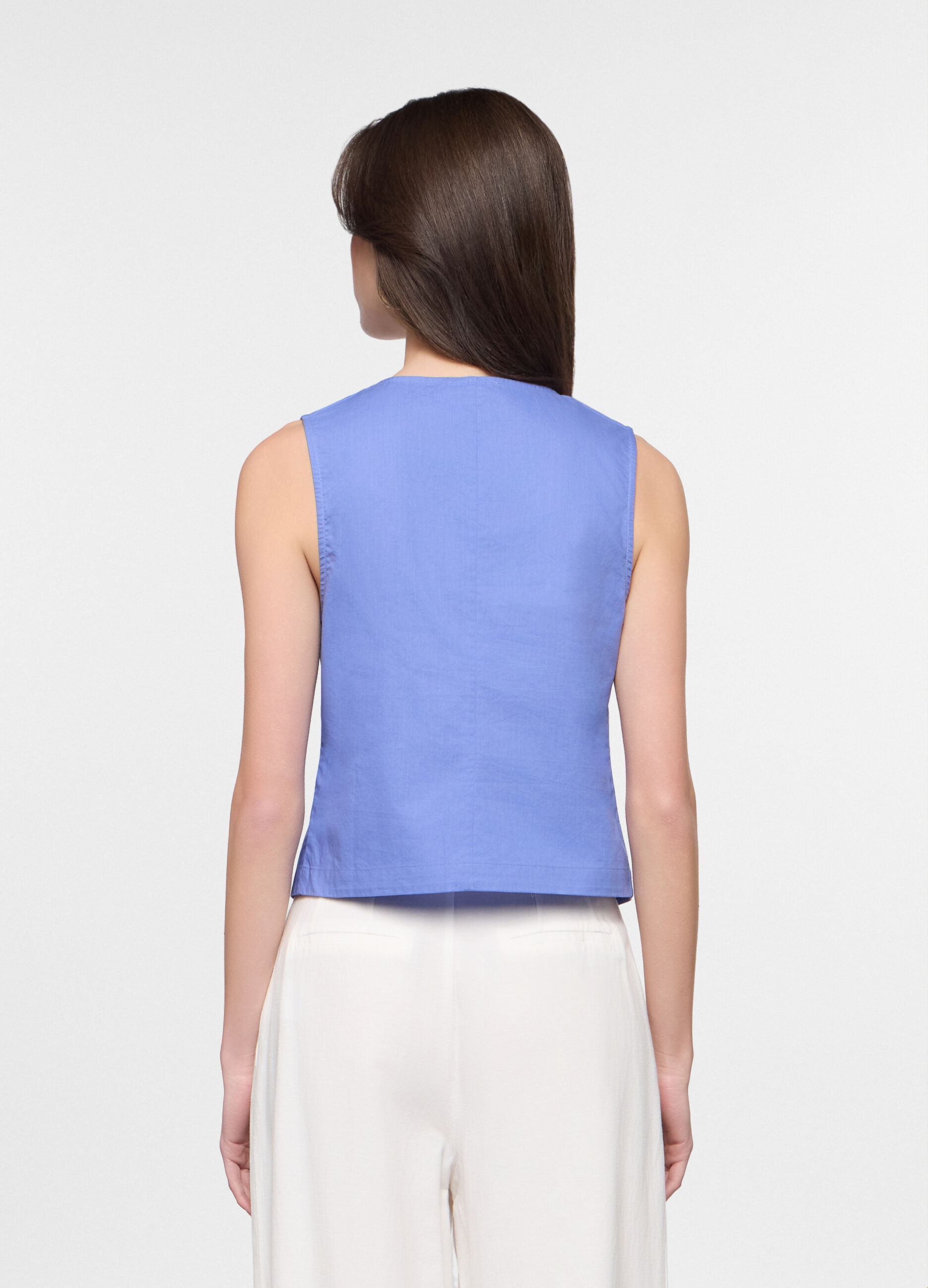 Gilet in popeline di puro cotone donna_1