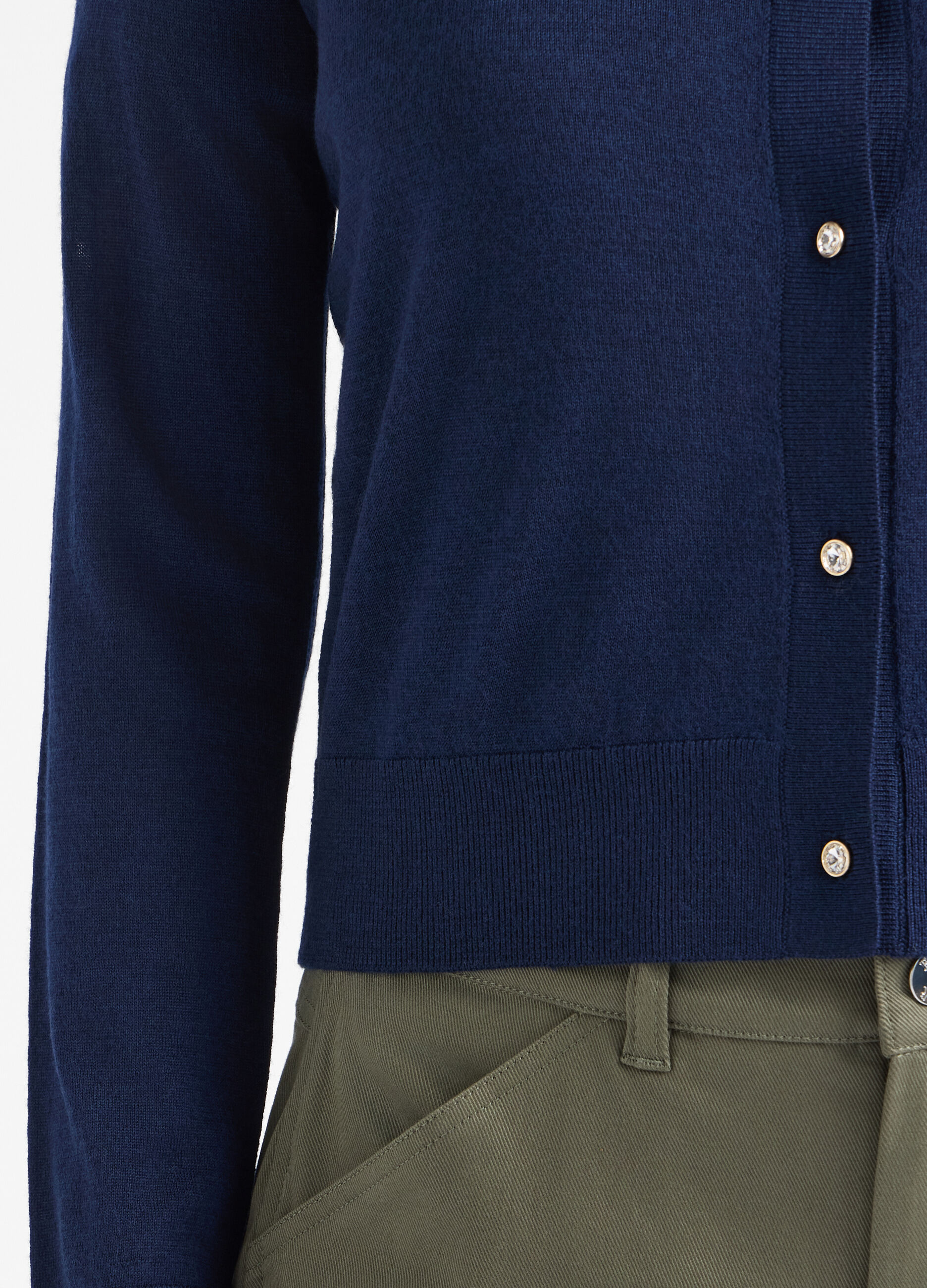 Cardigan girocollo rasato donna_3