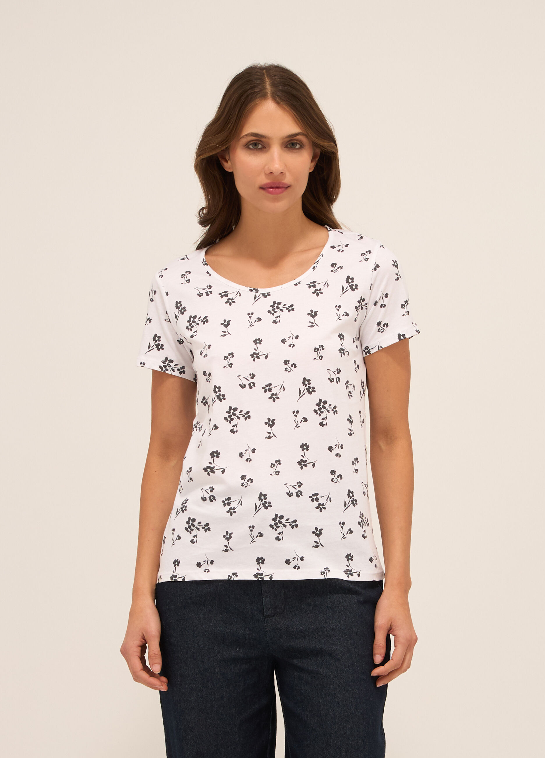 T-shirt in puro cotone donna_0