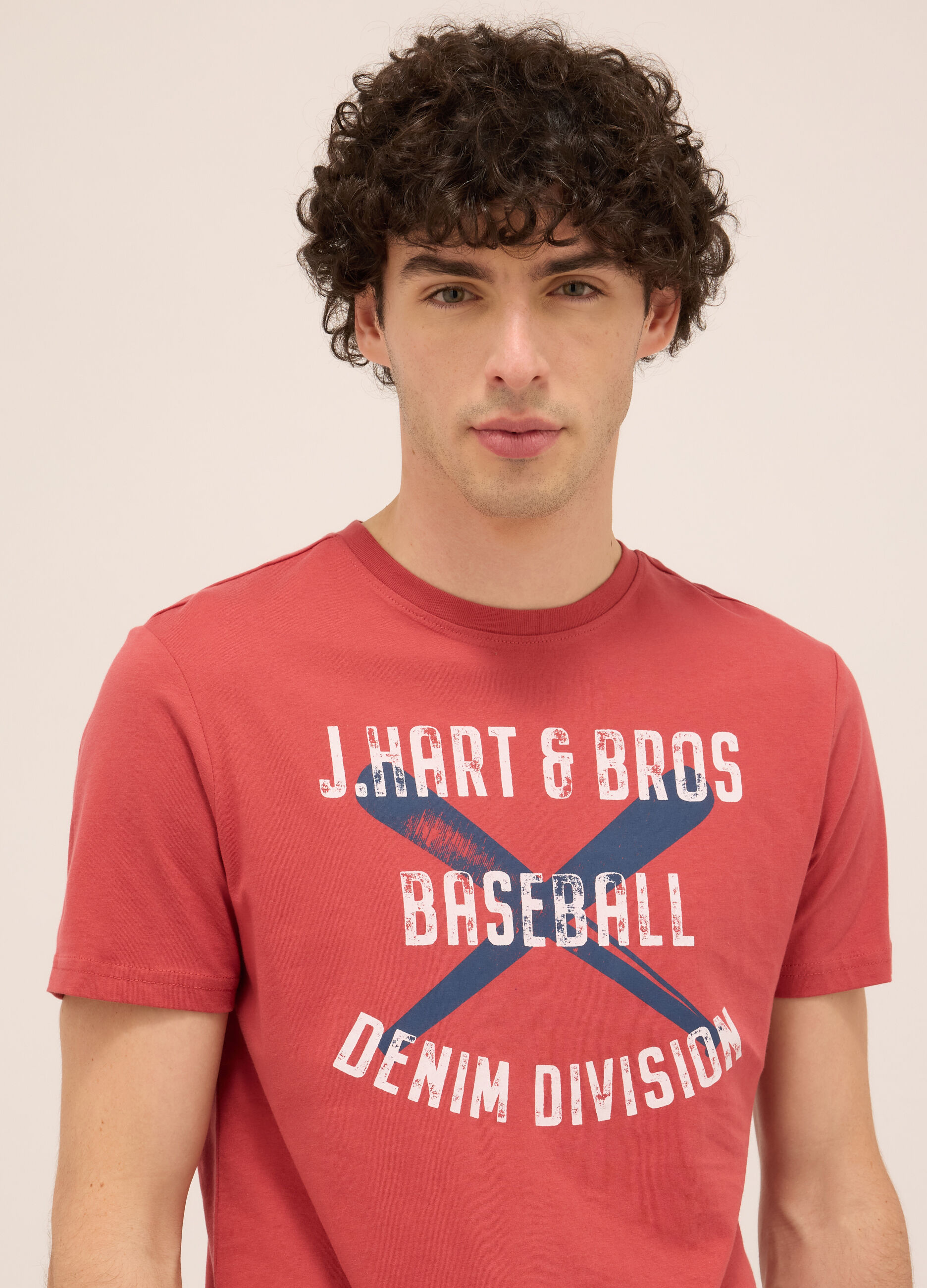 T-shirt girocollo in jersey di cotone con stampa_2