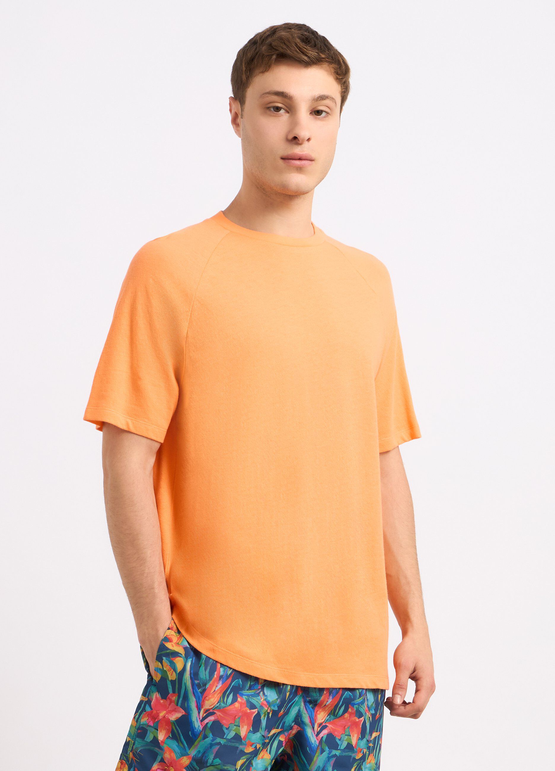 T-shirt in misto lino uomo_0
