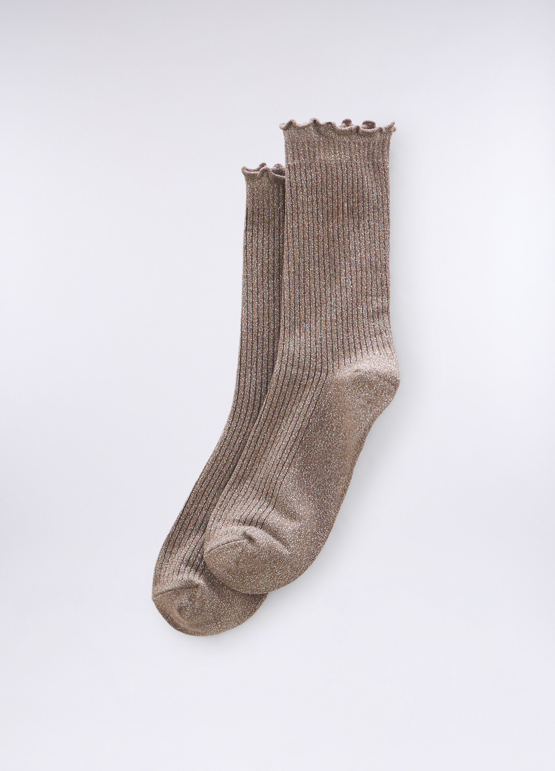 Calze in costina con filo lurex donna_0