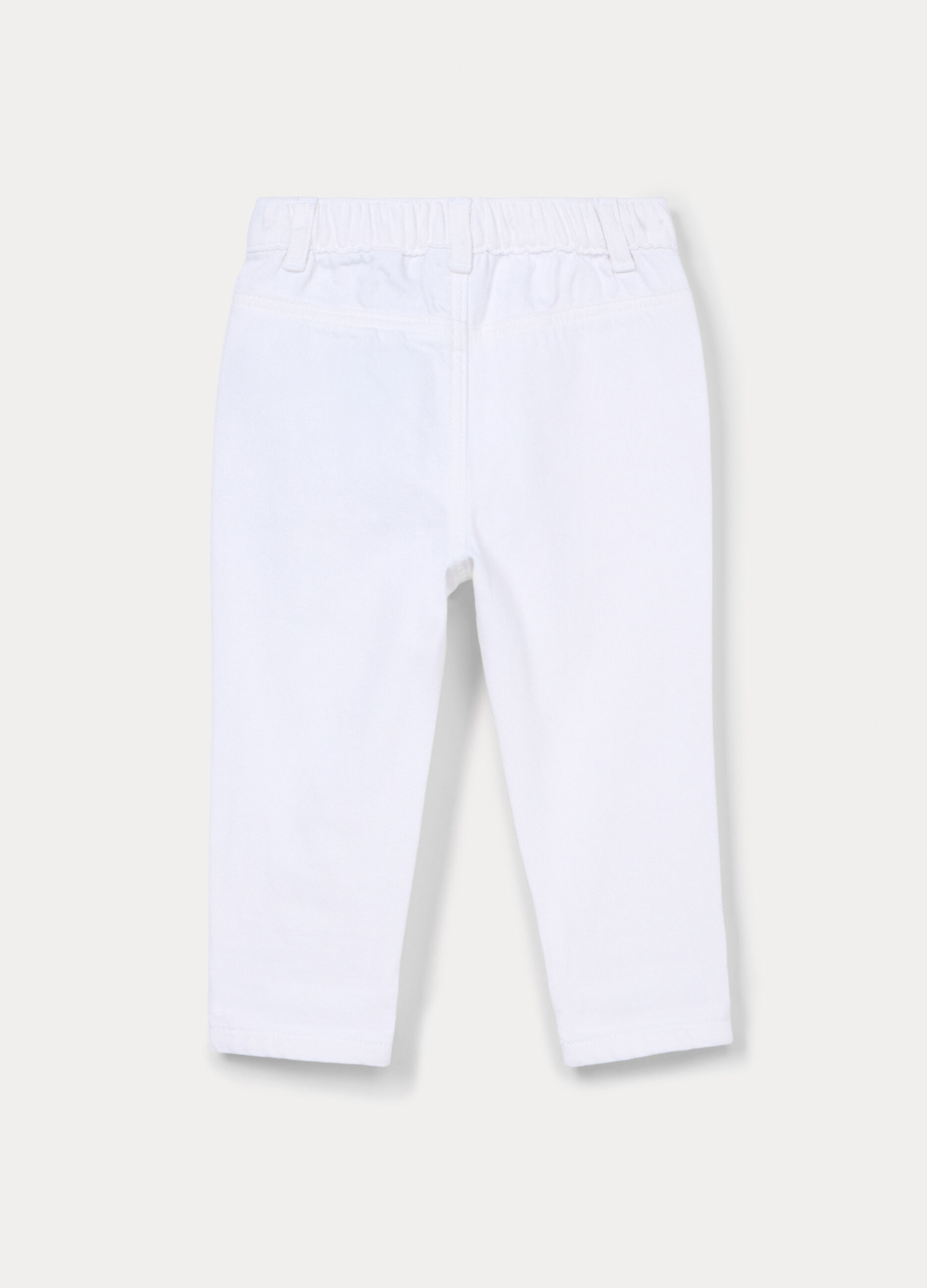 Pantaloni regular fit in twill di puro cotone bimbo_1